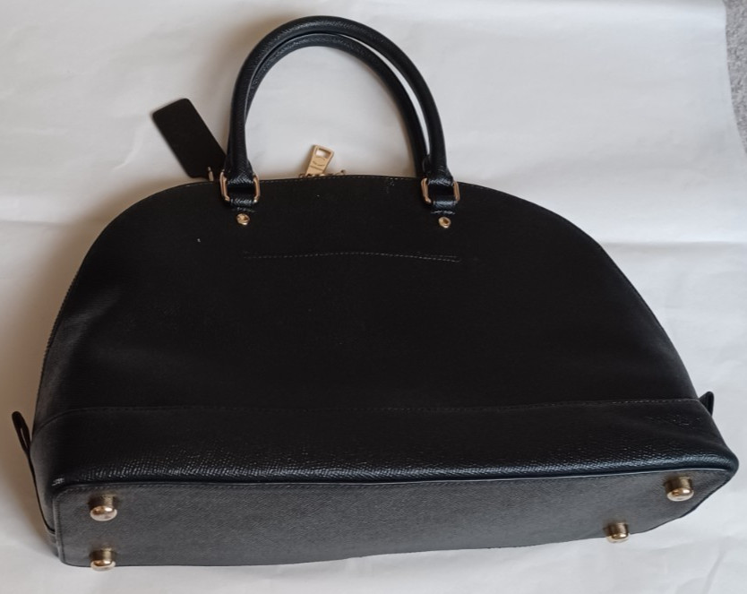 AUTHENTIC COACH SIERRA DOME LEATHER SATCHEL ELBOW BAG PURSE F57524 BLACK