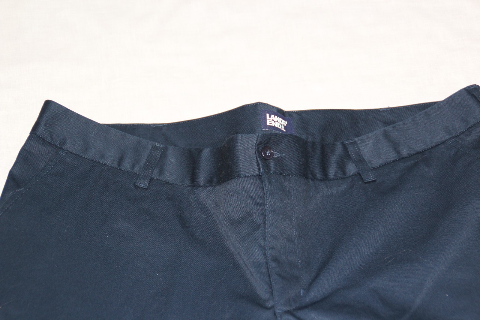 Lands’ End Women’s Chino Pants 22W Plus Size Navy Oeko-Tex Button Zip Fly Crop