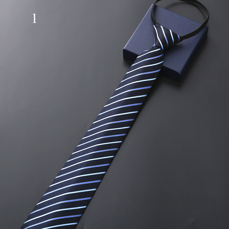 Lazy Men’s Zipper Necktie Solid Striped Casual Business Wedding Zip Up Neck Tie✔