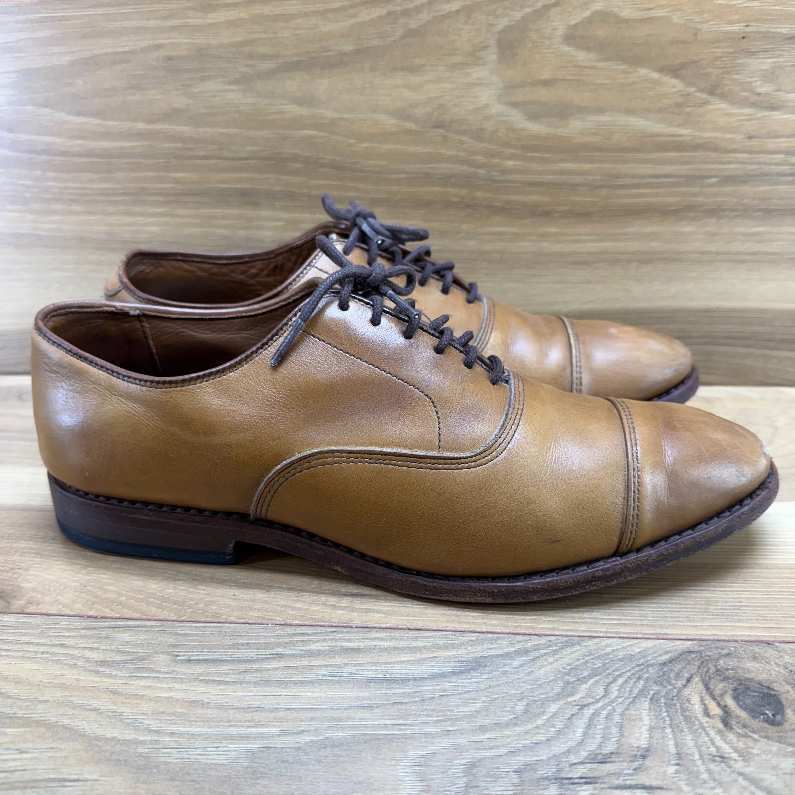 Allen Edmonds Park Avenue Walnut Oxfords Mens 7.5 E Walnut Leather Cap Toe Bench