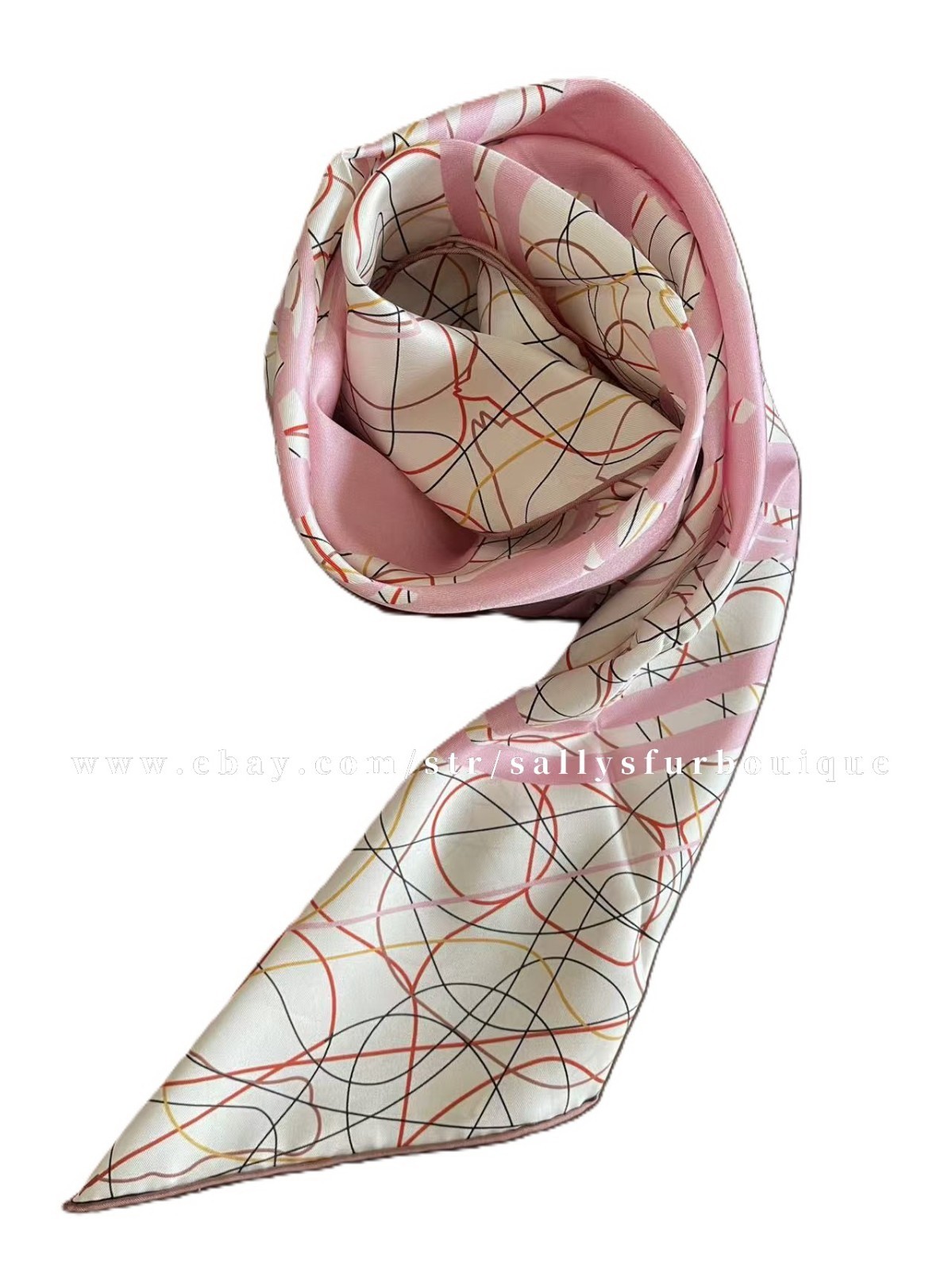 Sallys 18 Momme Heavy Twill Silk Saddle Print Wrap Scarf Double Face Shawl 90cm