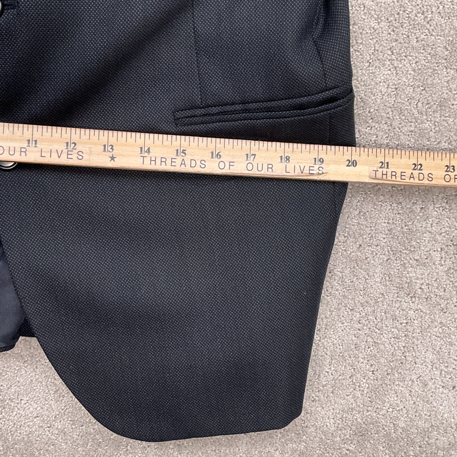 Tom James Corporate Image Blazer Men 42 Blue Black Birdseye Two Button Jacket