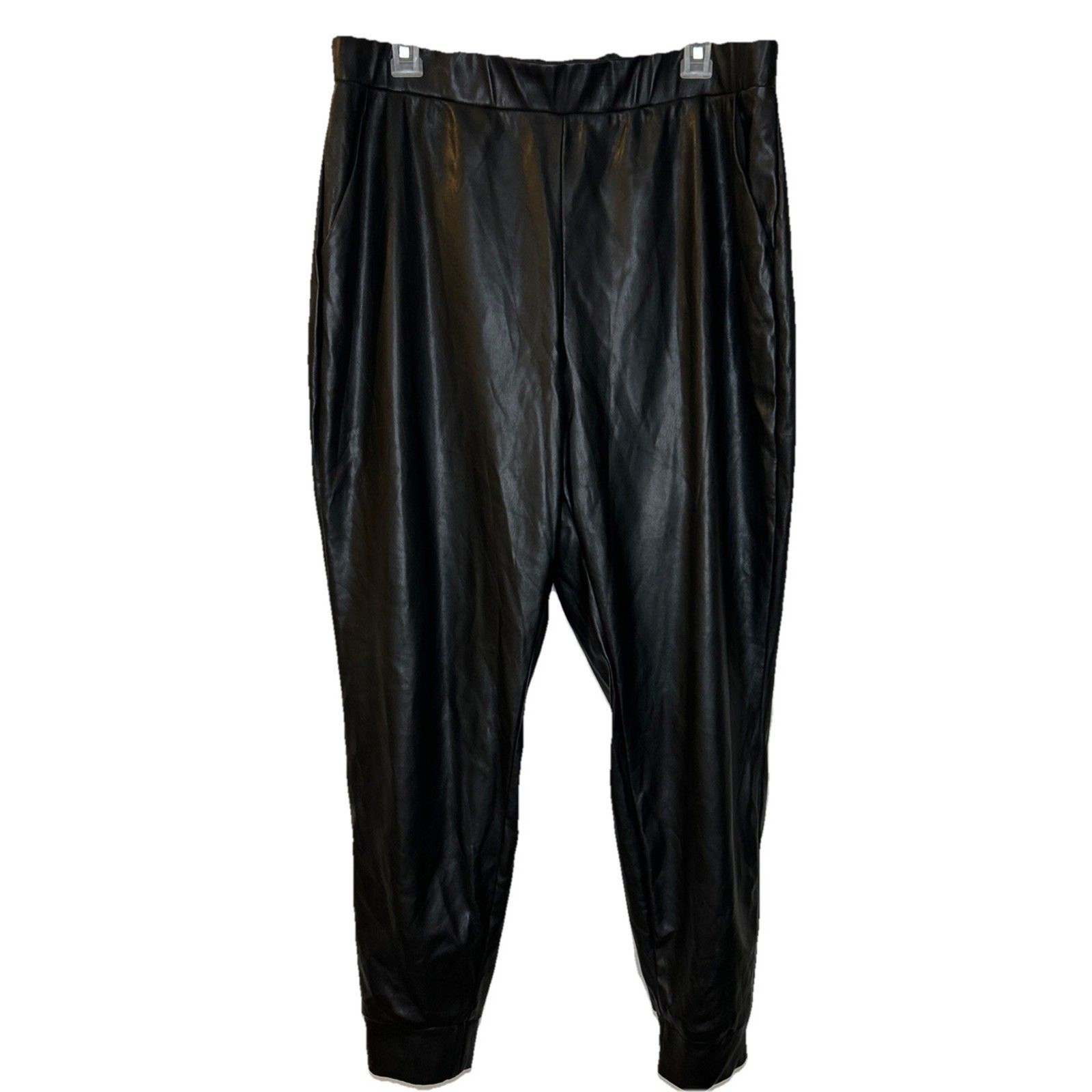 Juicy Couture pants size XL Faux Leather Black Jogger