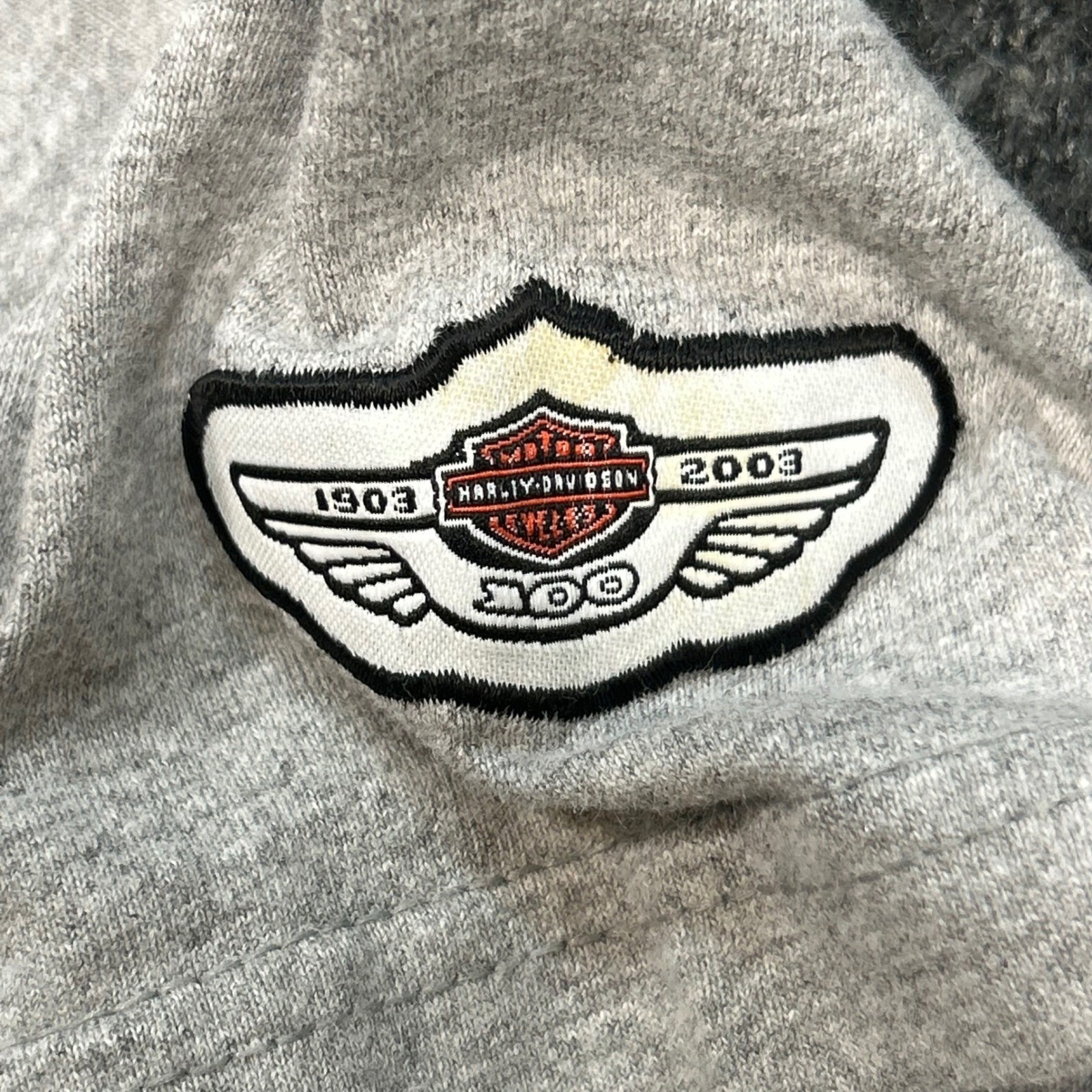Harley Davidson Shirt Sz M Mens Gray Biker 100th Anniversary Graphic Made in USA