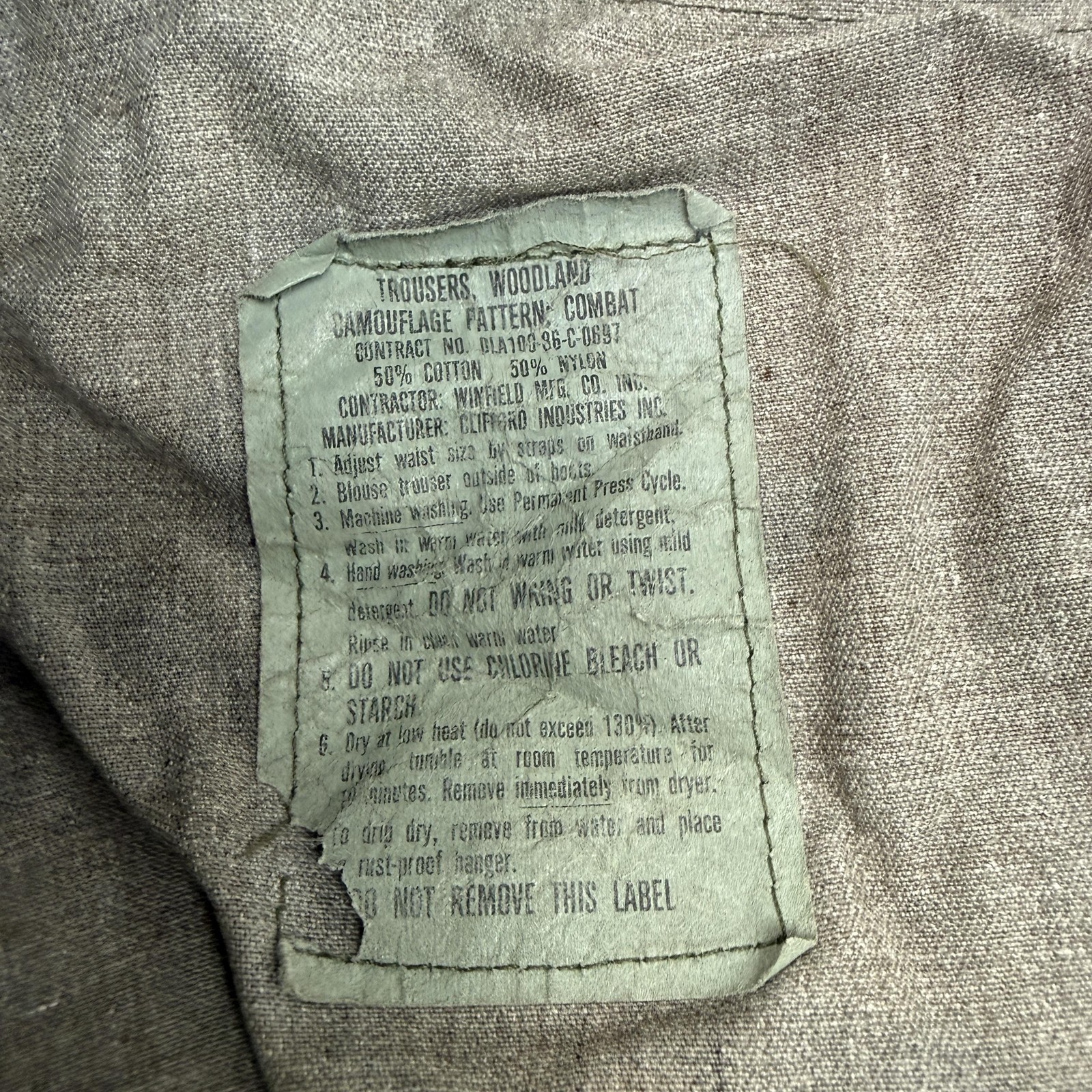Vintage Winfield MFG Co Combat Pants Mens 38×31 Woodland Camo Cargo BDU 80s