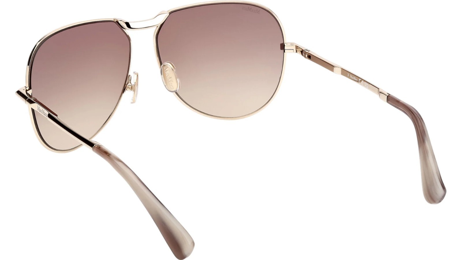 NEW MAX MARA MM0134 32F GOLD/BROWN GRADIENT AUTHENTIC SUNGLASSES 59-13-125