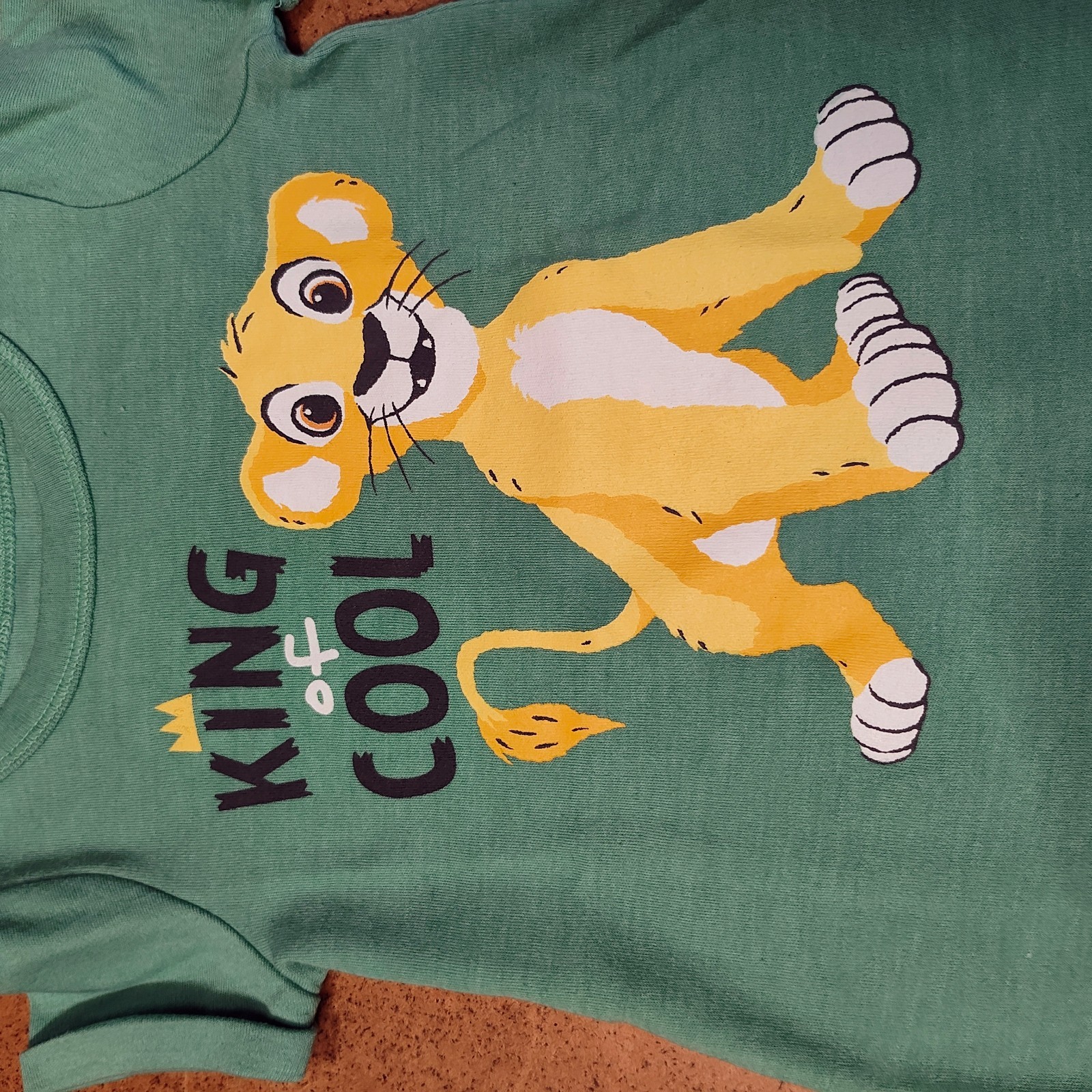 Disney Baby Lion King Simba romper King of Cool green cat 6-9 month