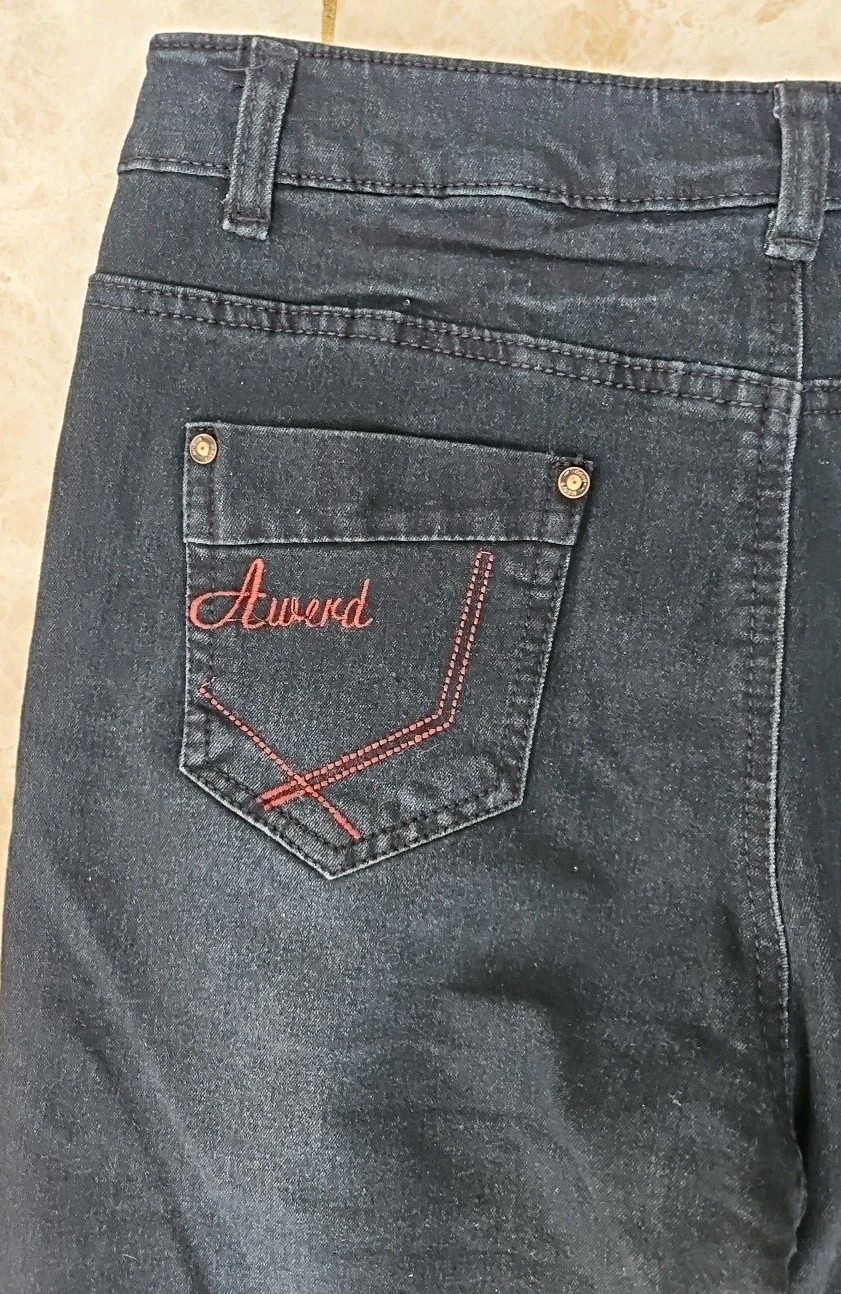 FS Clothing Mens W34 L30 Indigo Blue Boot Fit Embellished Jeans 34″ Denim Vogue