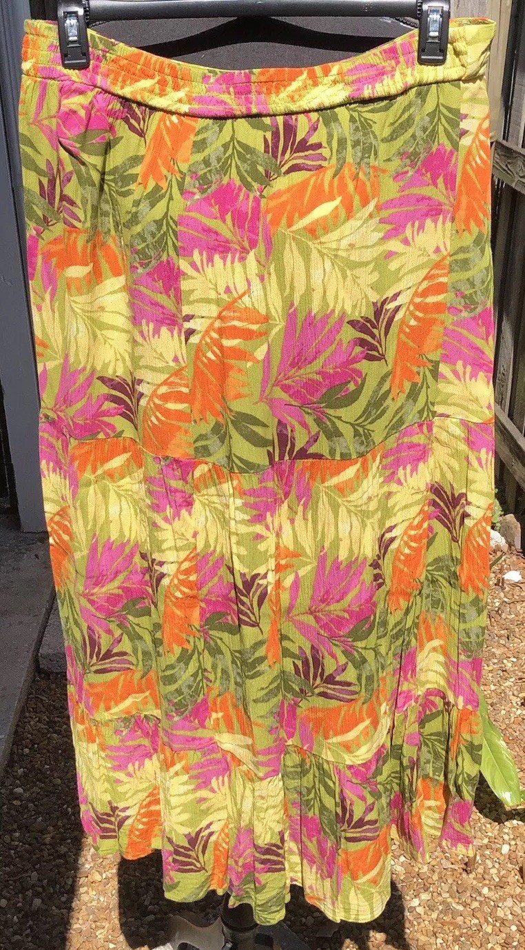 Jessica Simpson XL Bright Pickled Pepper Tiered Skirt Boohoo, Country, Comfort