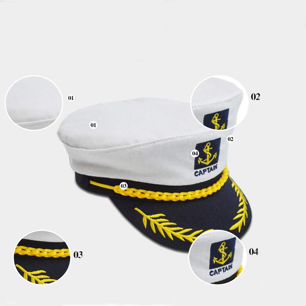 Soochat Captain Hat Nautical Sailor Skipper Hat Ship Yacht Boat Sailor Navy M…