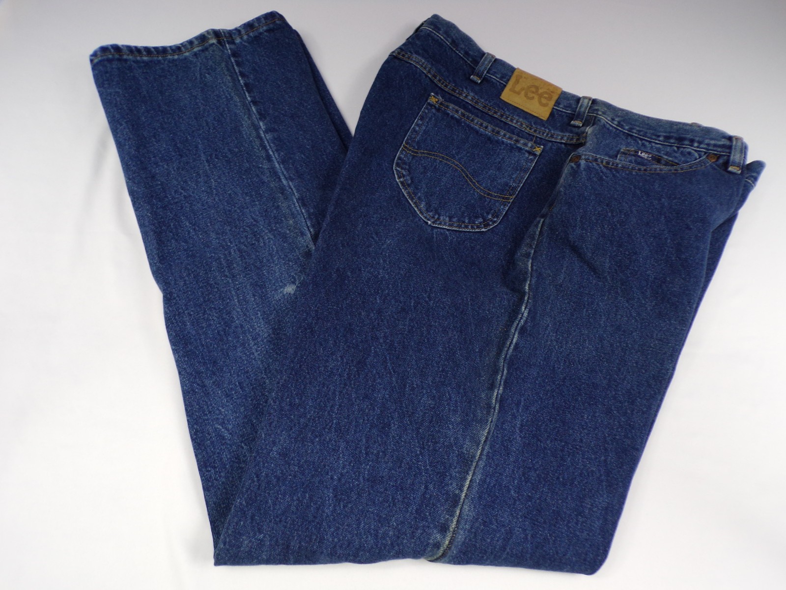 USA Vintage Lee Mens Jeans 45/46 x 34 Blue Denim 100% Cotton Regular Fit C26