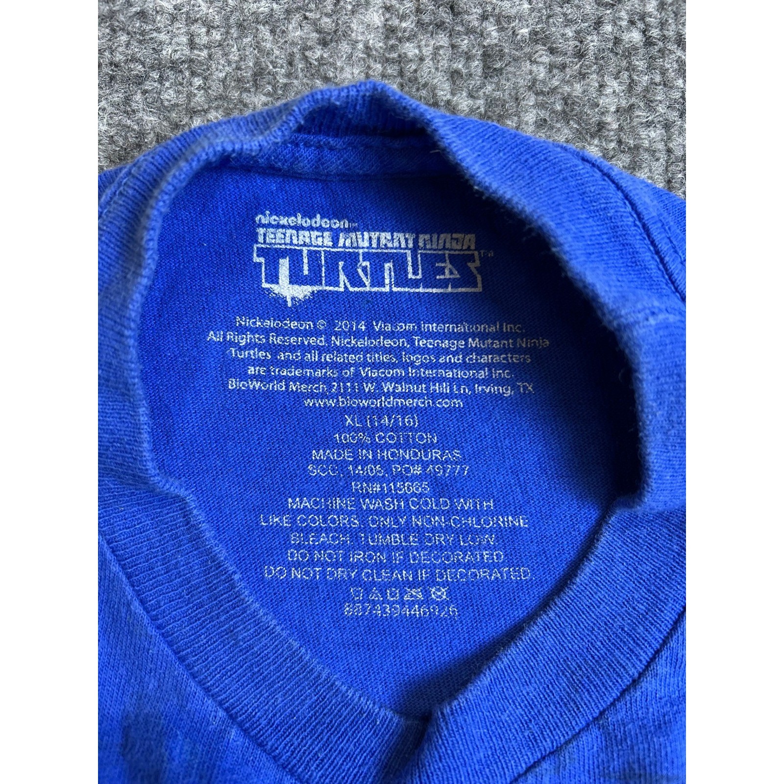 Nickelodeon T-Shirt Boys Size XL Blue TMNT Ninja Turtles Graphic Print Cotton