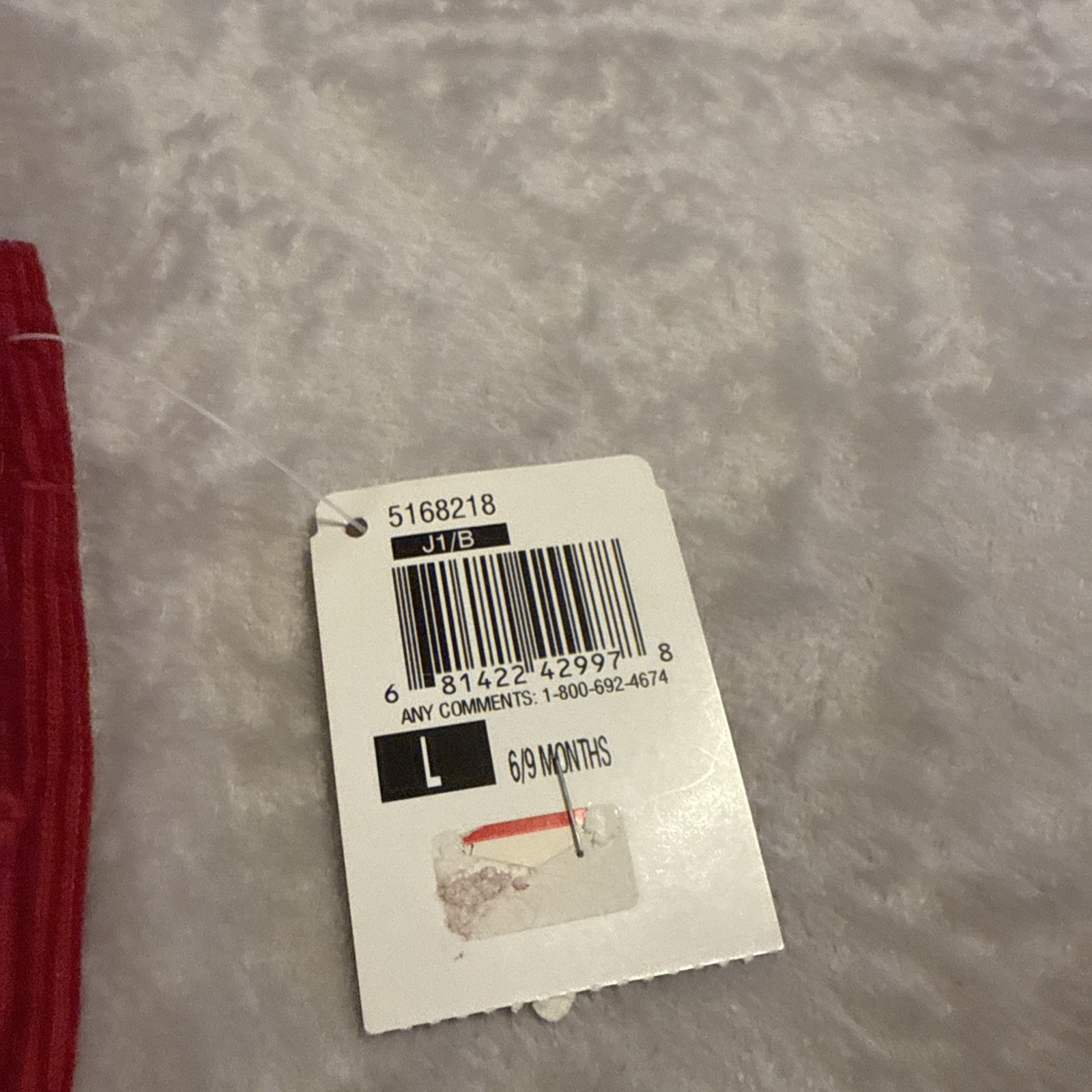Vintage Oshkosh B’gosh Holiday Red Corduroy Overalls Size 6-9 Month Wolf