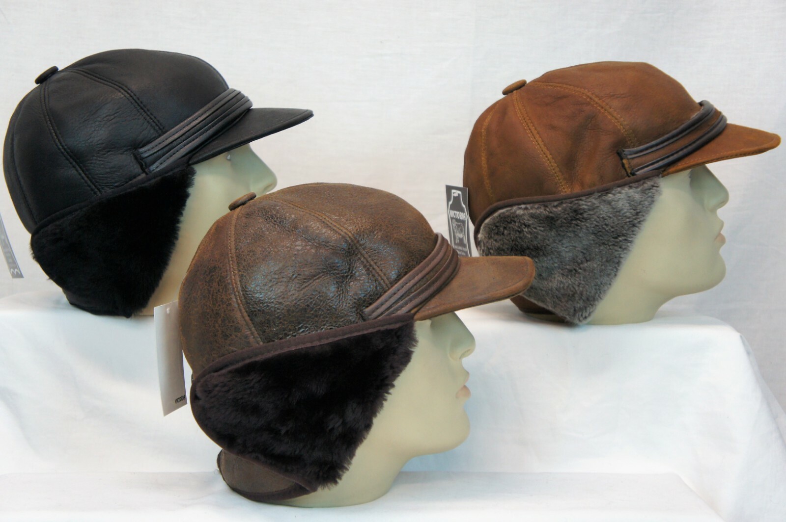 3 colors 100% REAL Sheepskin Shearling Leather Trapper Hunting Aviator Hat M-3XL