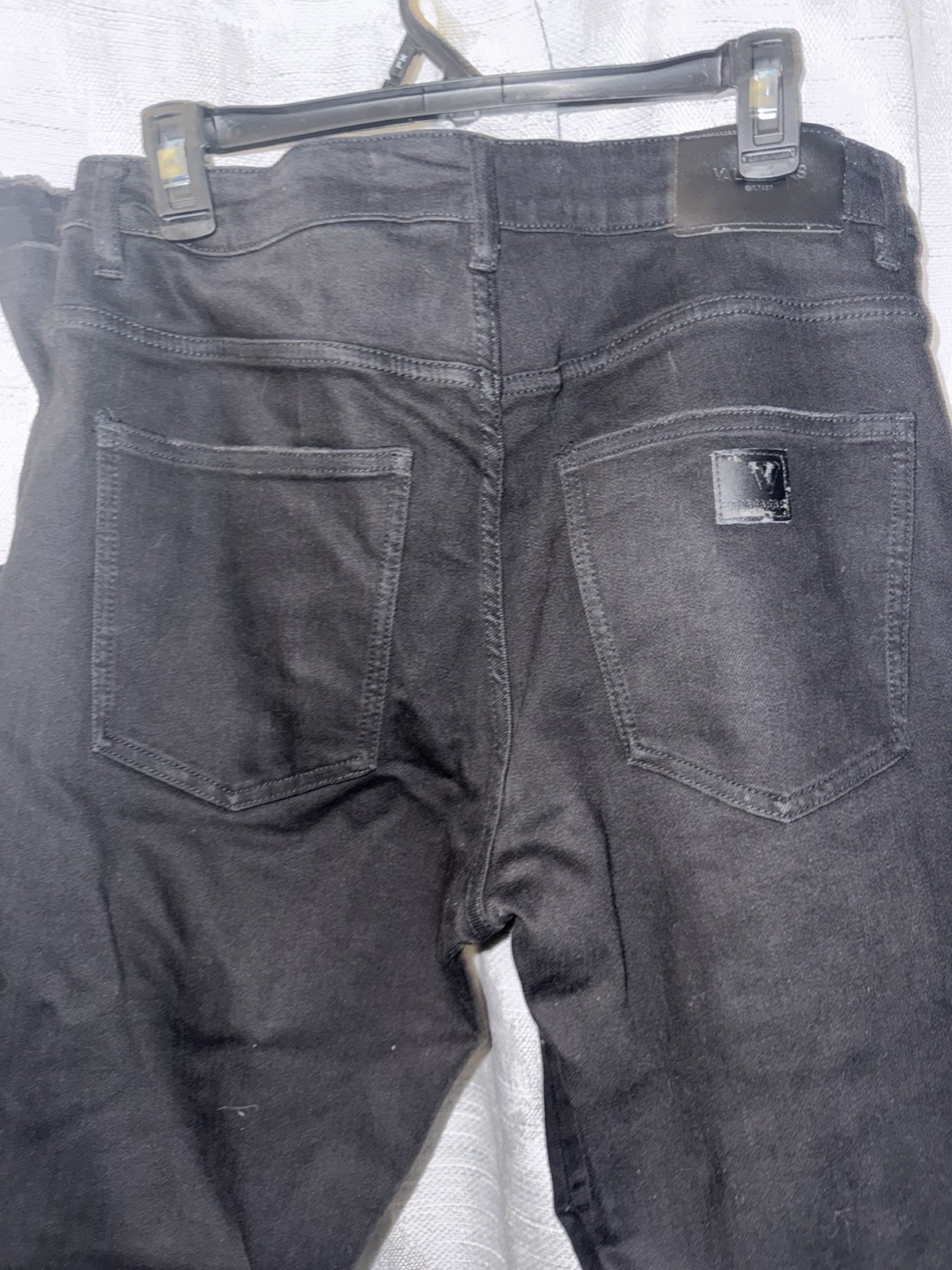 Valabasas Black Cargo Jeans Size 34 | Multi Pocket Designer Denim | Frayed Hem