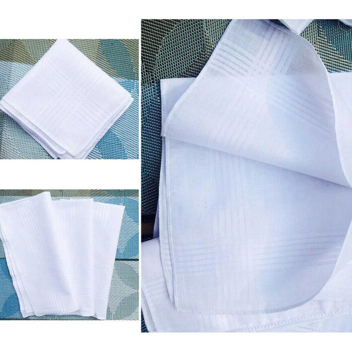 13x Handkerchiefs Cotton Classic Hankies Large Men Hankerchief Hanky Pocket