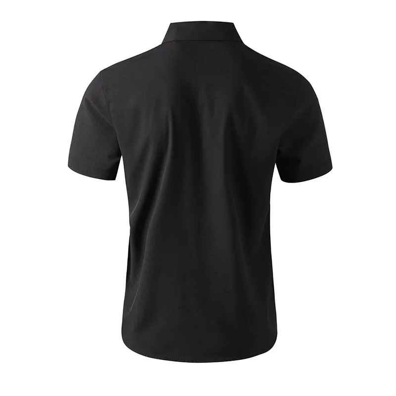 Mens Business Casual Solid Color Short Sleeve Summer Shirt No Iron Beach Gift