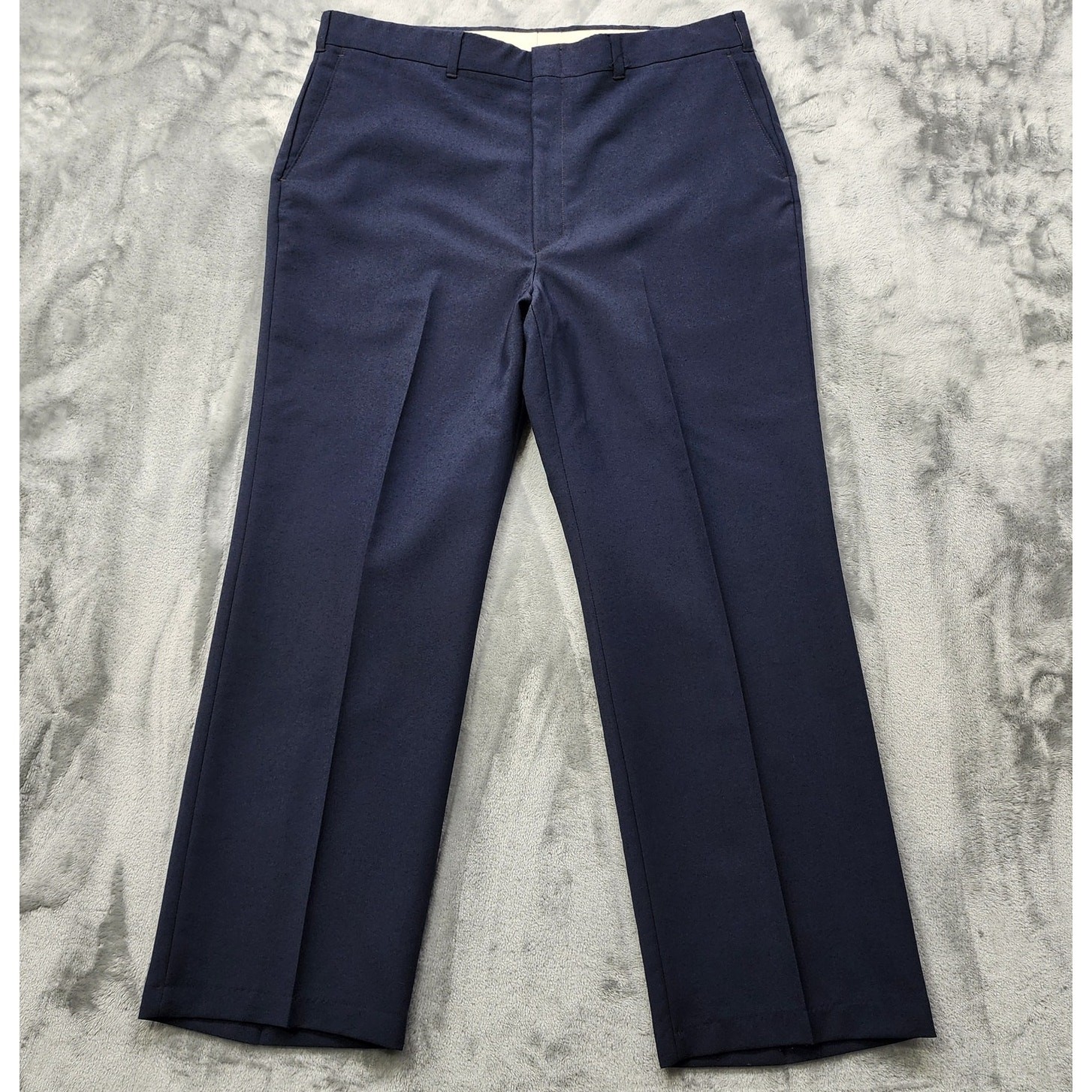 Vintage Haggar Pants Mens 38×39 Blue Dacron Polyester Worsted Wool Blend Office
