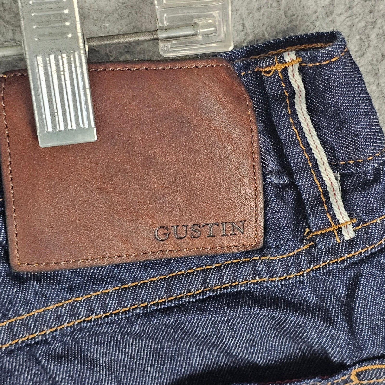 Gustin Jeans Mens 34 Blue Straight Raw Selvedge Denim Made in USA California