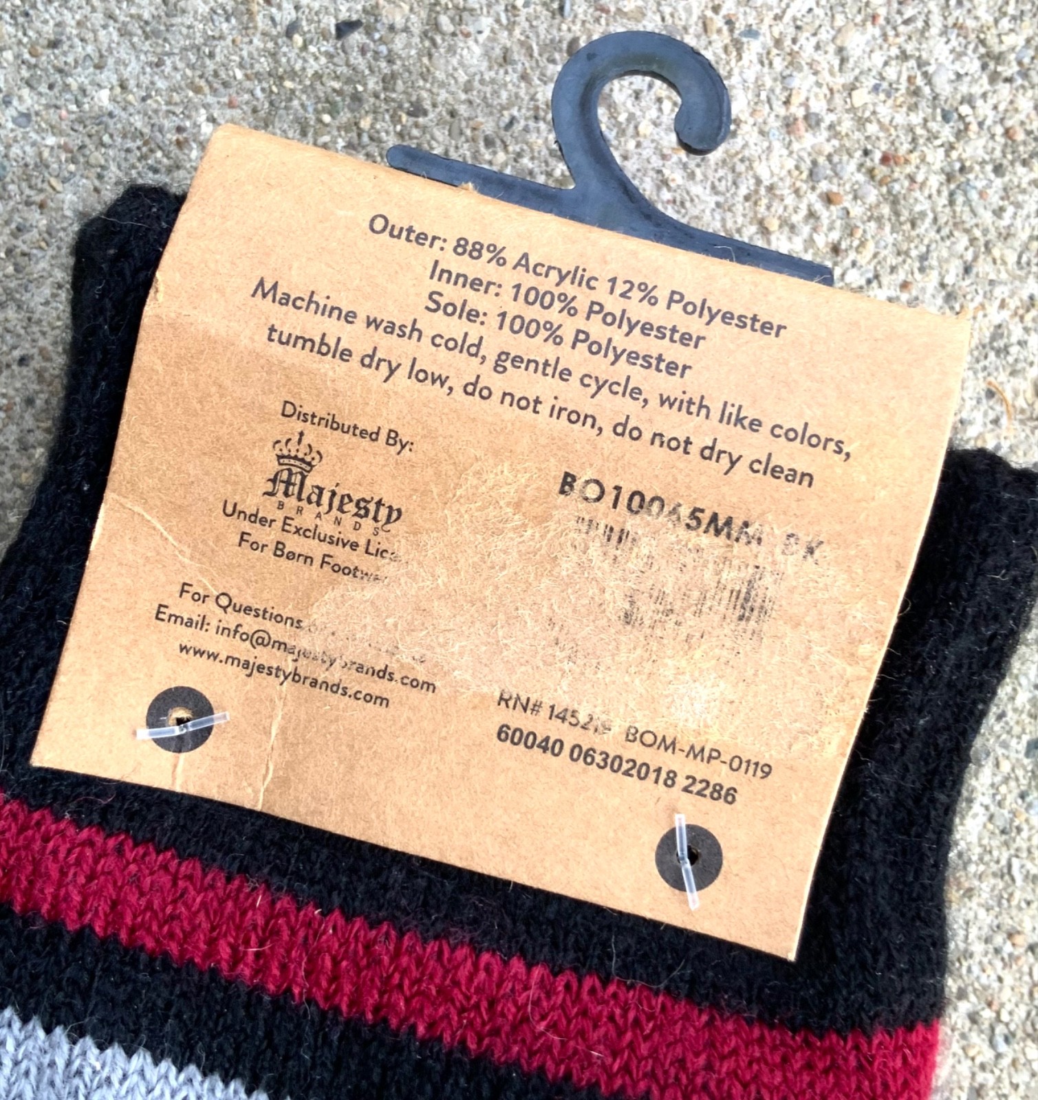 NEW BORN Men’s Slipper Socks Sherpa Lined 6-12 Grip Black gray red bjorn Striped