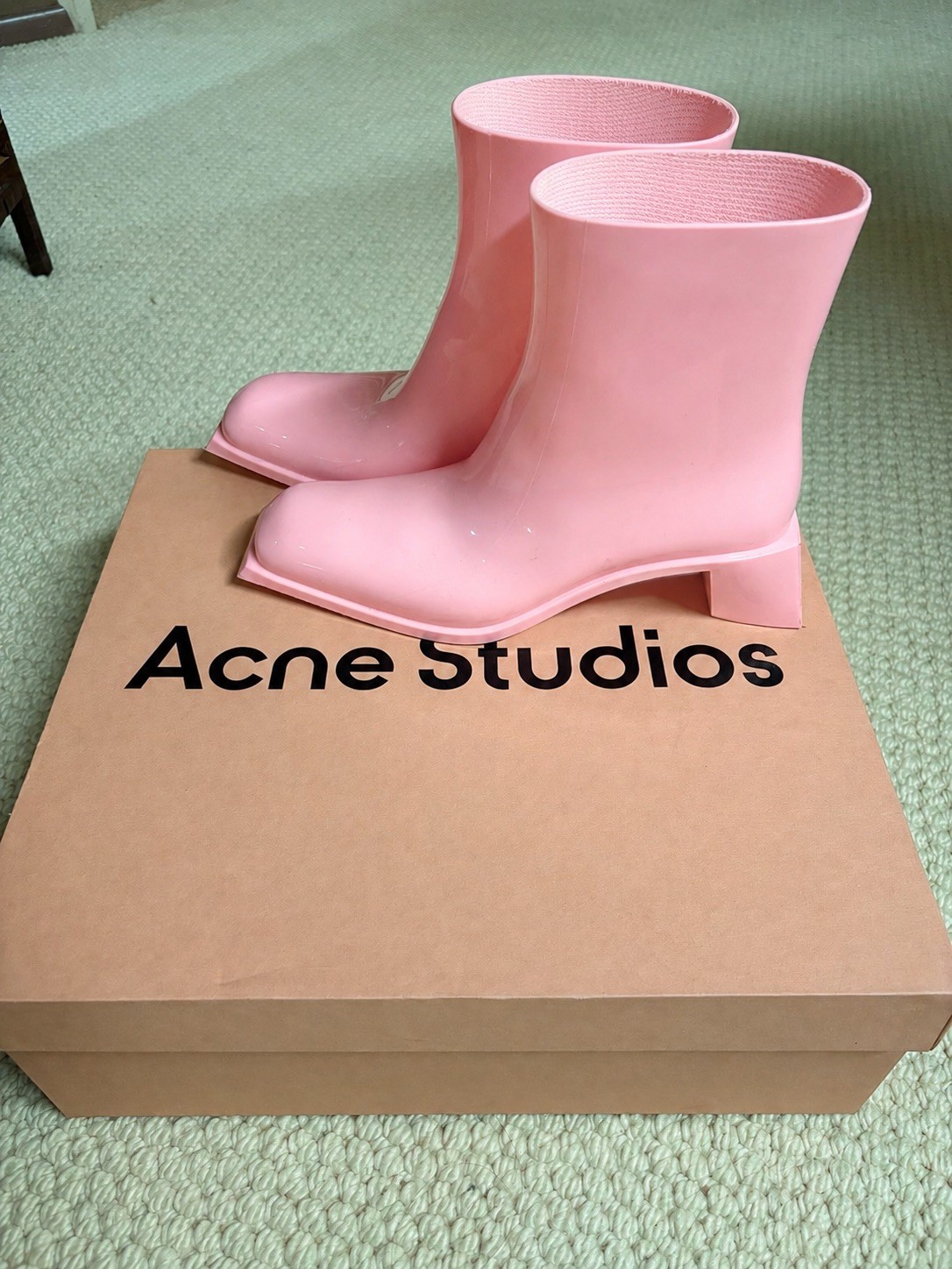 Acne Studios Soap Boot W Pale Pink Rubber Ankle Boots EU 37 US 7 AD0682
