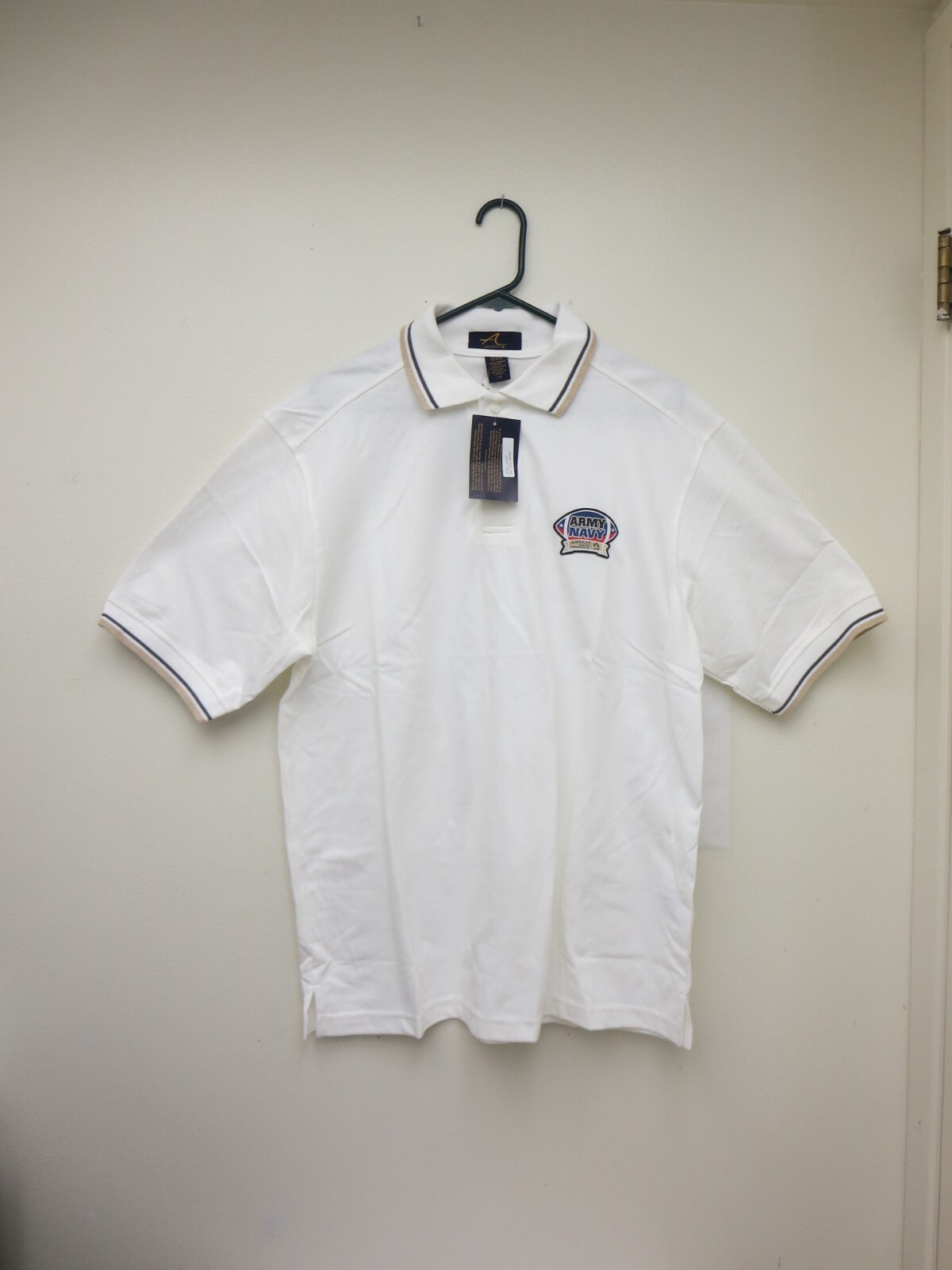 New RARE Army Vs Navy USAA Game Embroidered Polo Shirt by Ash City Size L