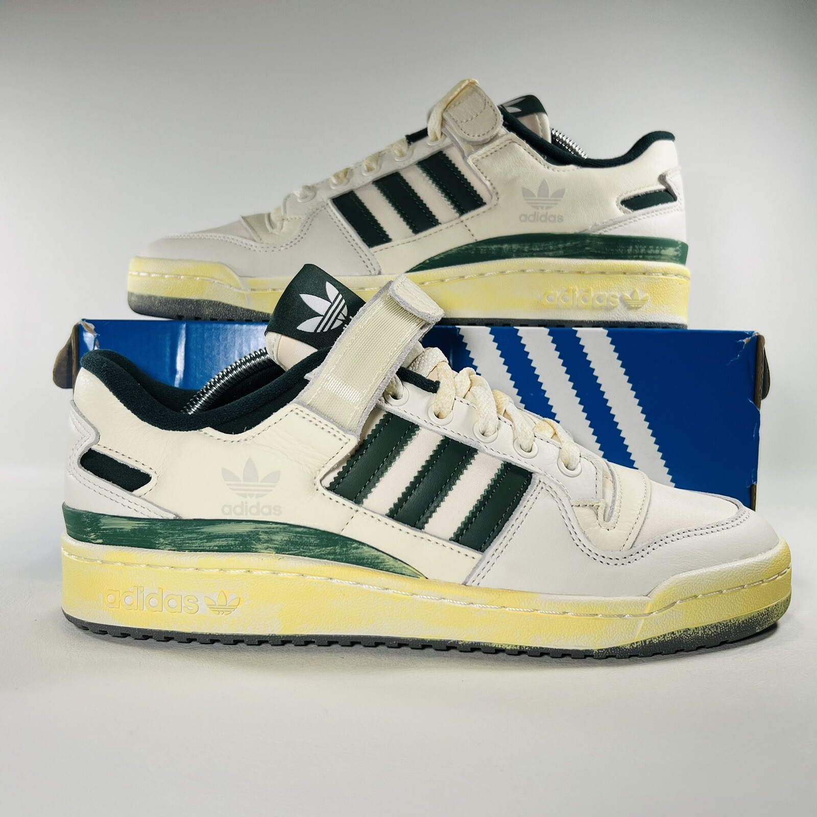 Adidas Forum 84 Low AEC Men Shoes Athletic Sneakers Off White Green Trainers New