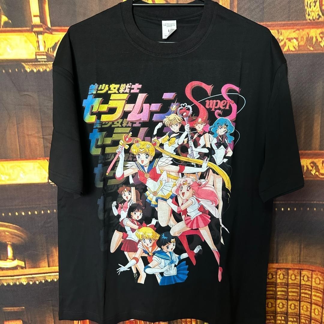 Sailor Moon Anime Black Short Sleeve Retro Unisex T-shirt Reprint WA1801