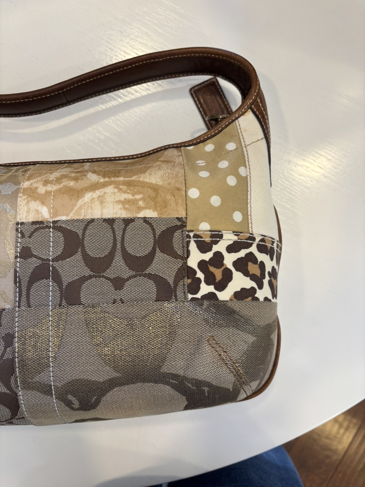 Vintage Coach Khaki Patchwork Ergo Hobo Bag 10808 and Medium Zip-Around Wallet