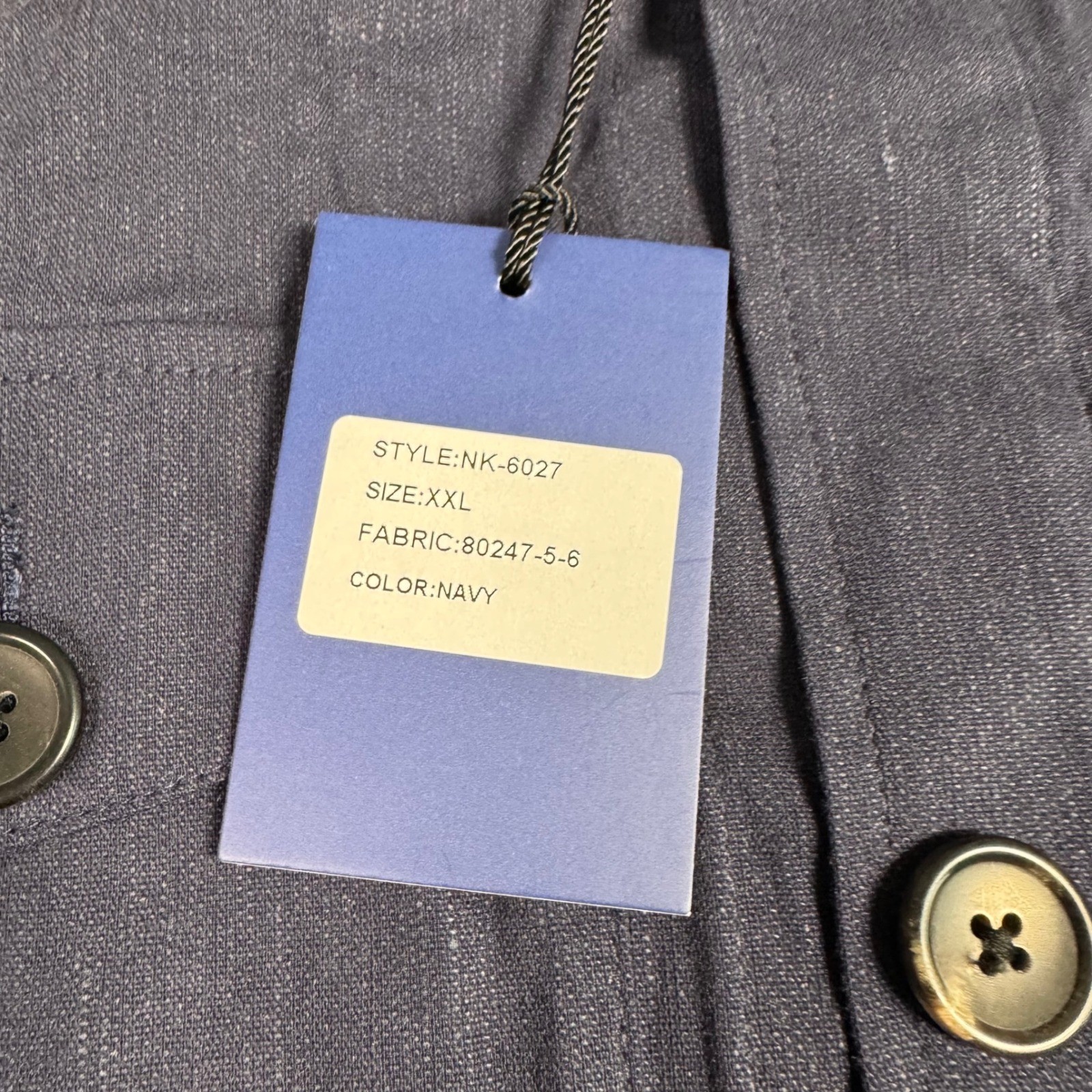 NWT Collars & Co The Maverick Blazer Linen Blend Button Front Jacket XXL Navy