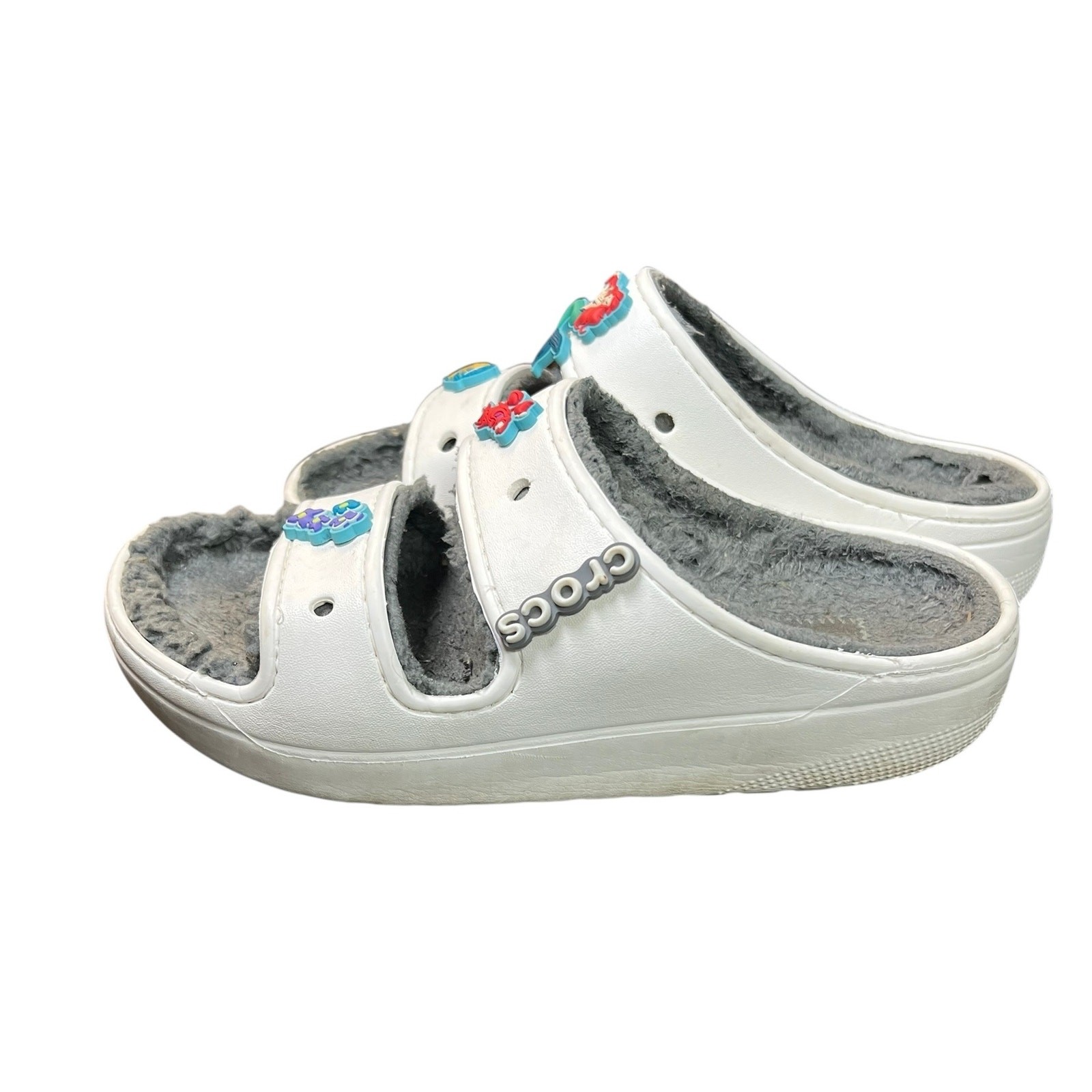 Crocs Baya Platform Sandal Unisex Women’s 9 Men’s 7 White Gray Slides