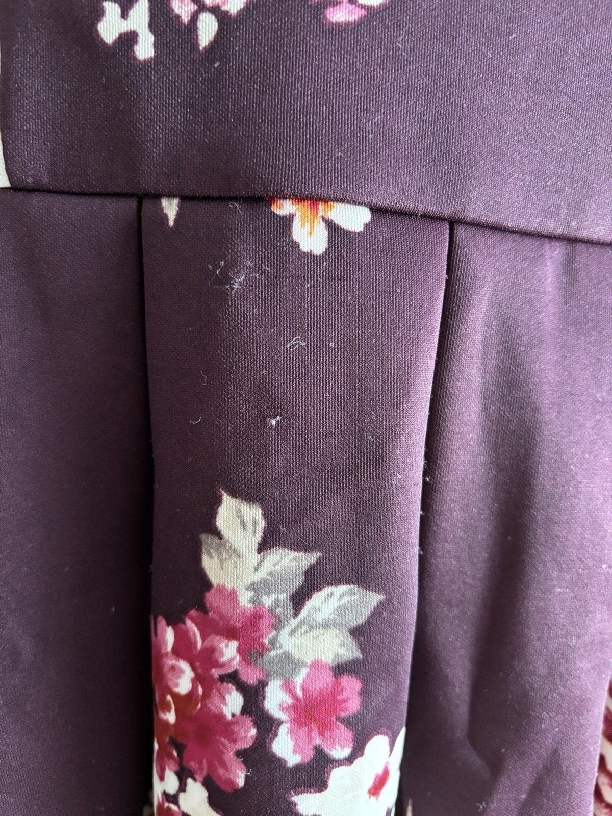 Altar’d State Plum Floral Pleated Fit & Flare Dress Large Boho Romantic