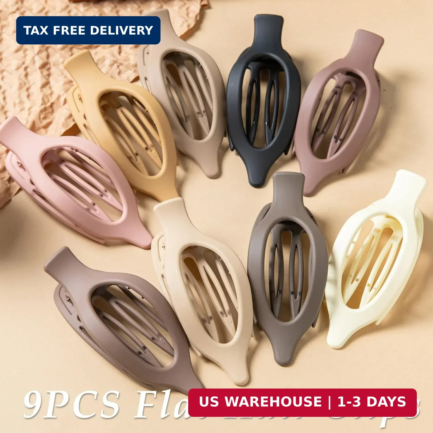 Flat Hair Clips, 9 PCS 4.7 Inch Large Side Slide Volume Duckbill Clips for Women