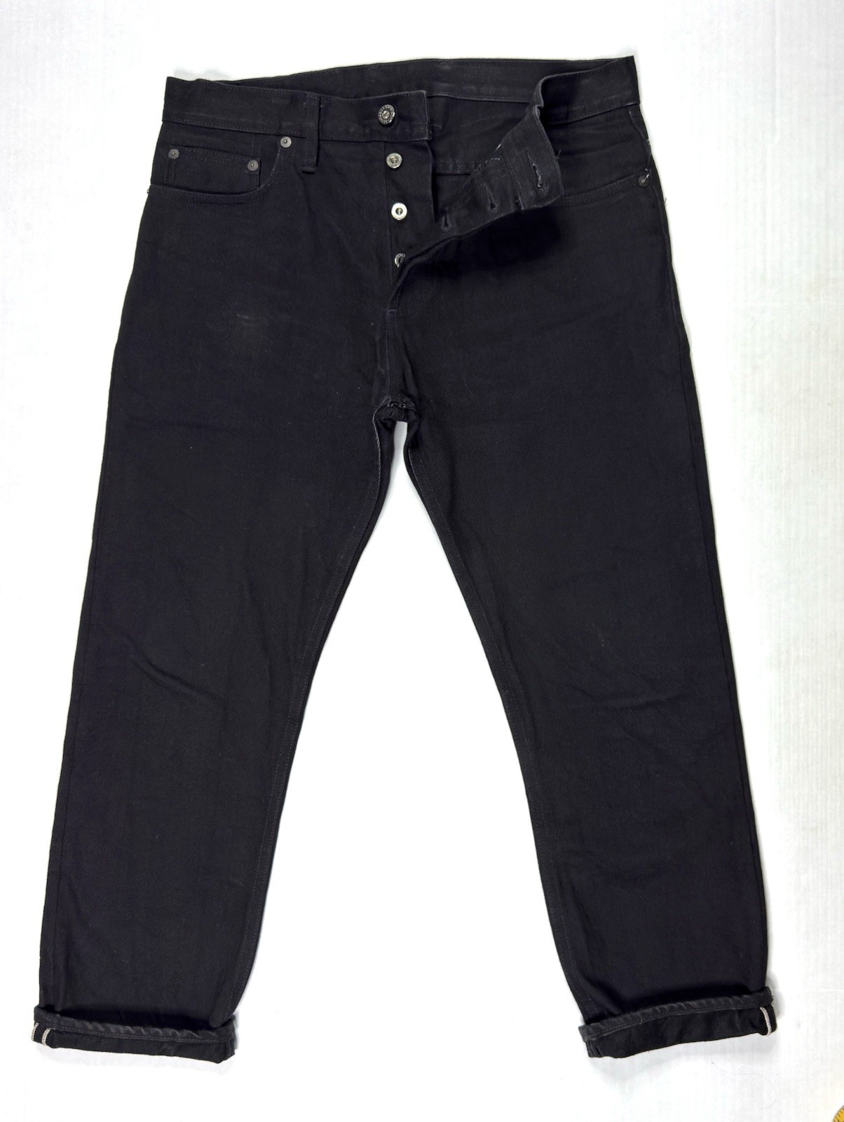 3sixteen ST-220X Slim Tapered Double Black Selvedge Jeans Button Fly Men’s 33×25