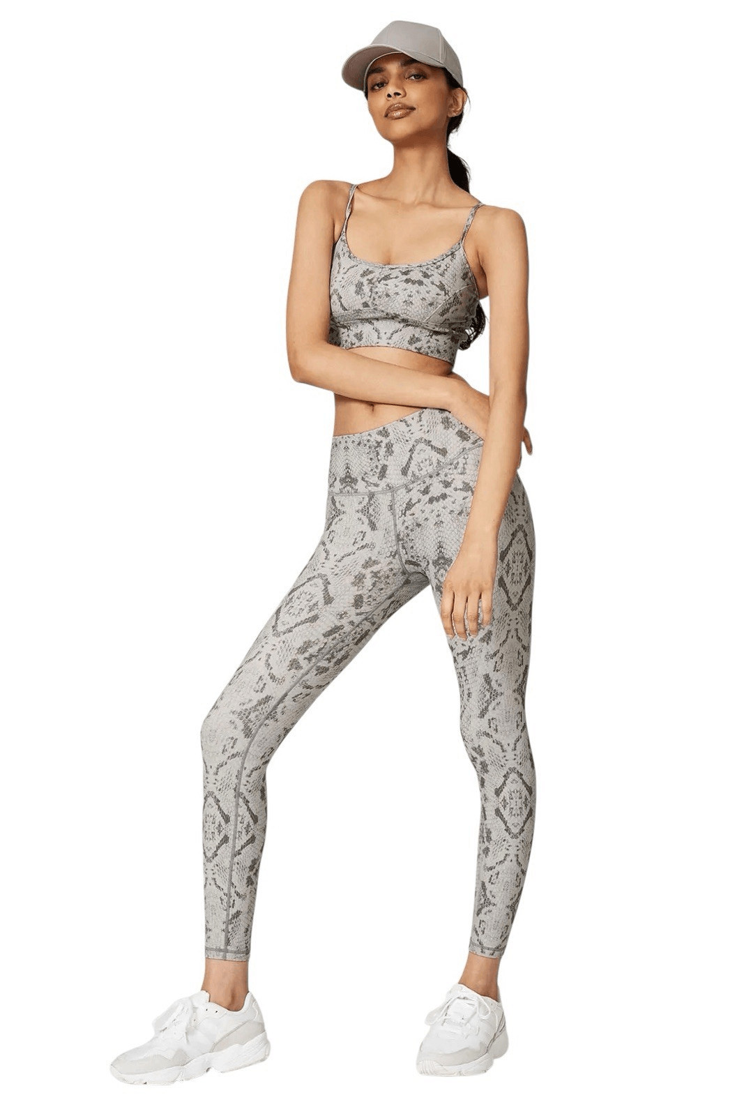 Varley Century 2.0 Leggings Taupe Grey Snakeskin 7/8 Length Size Small