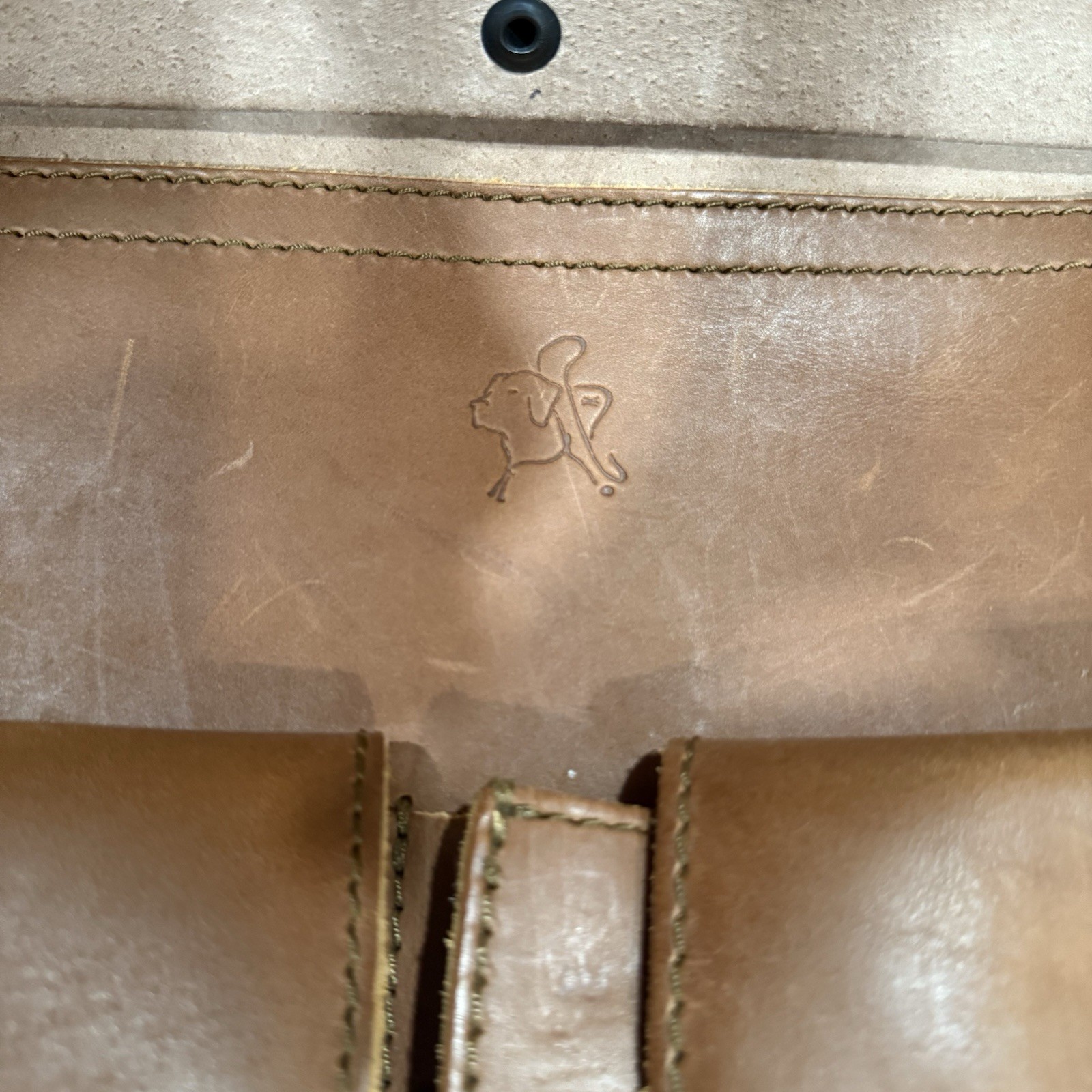 Saddleback Leather Thin Front Pocket Briefcase Chestnut WORN STRAP AND SCRATCHES