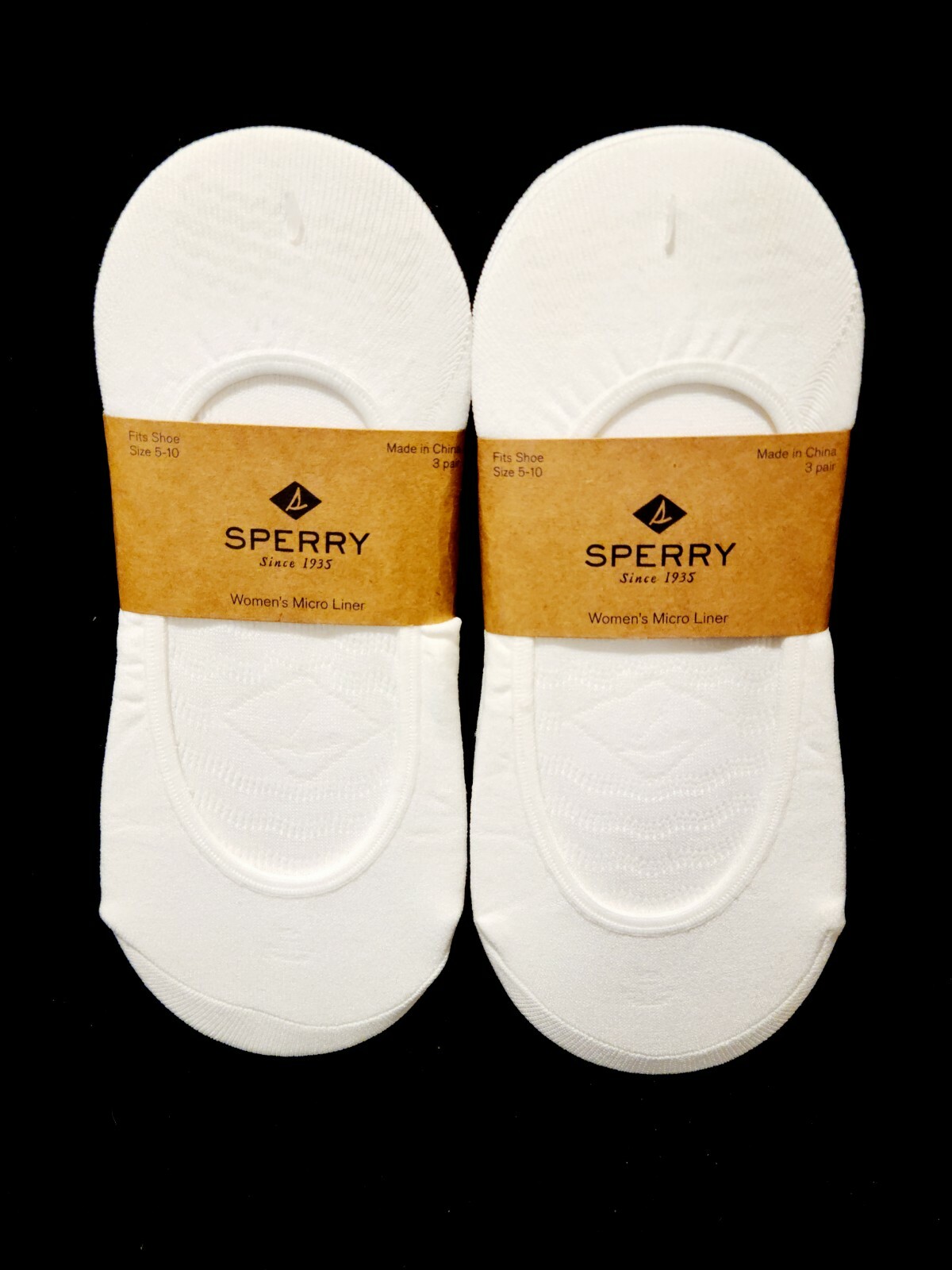 SPERRY Women’s No Show Micro Liner Socks, No-Slip Rubber Lining (6 Pair) Sz 5-10