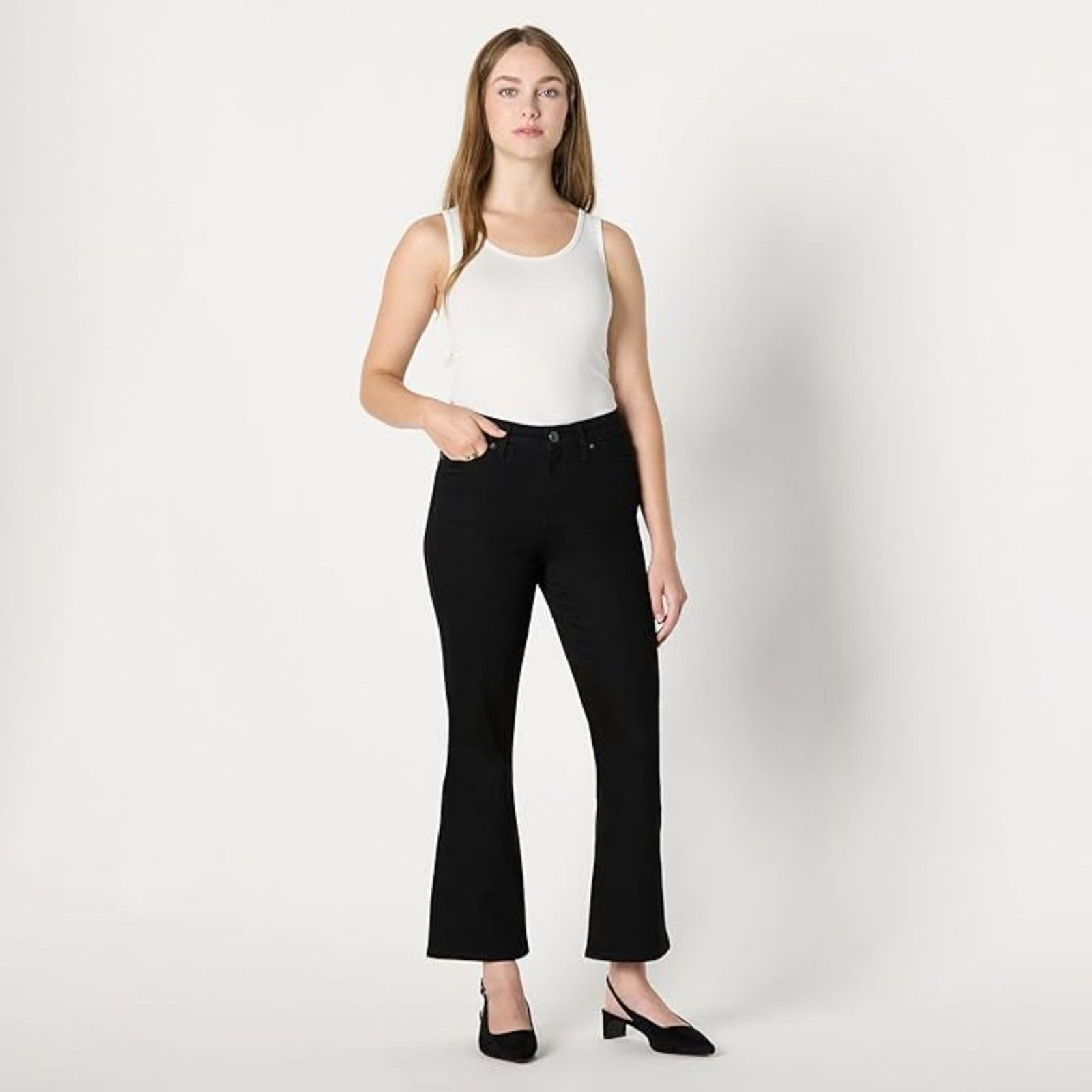Stretch Mid-Rise Kick Crop Jean, Size 6, 23G-200B007