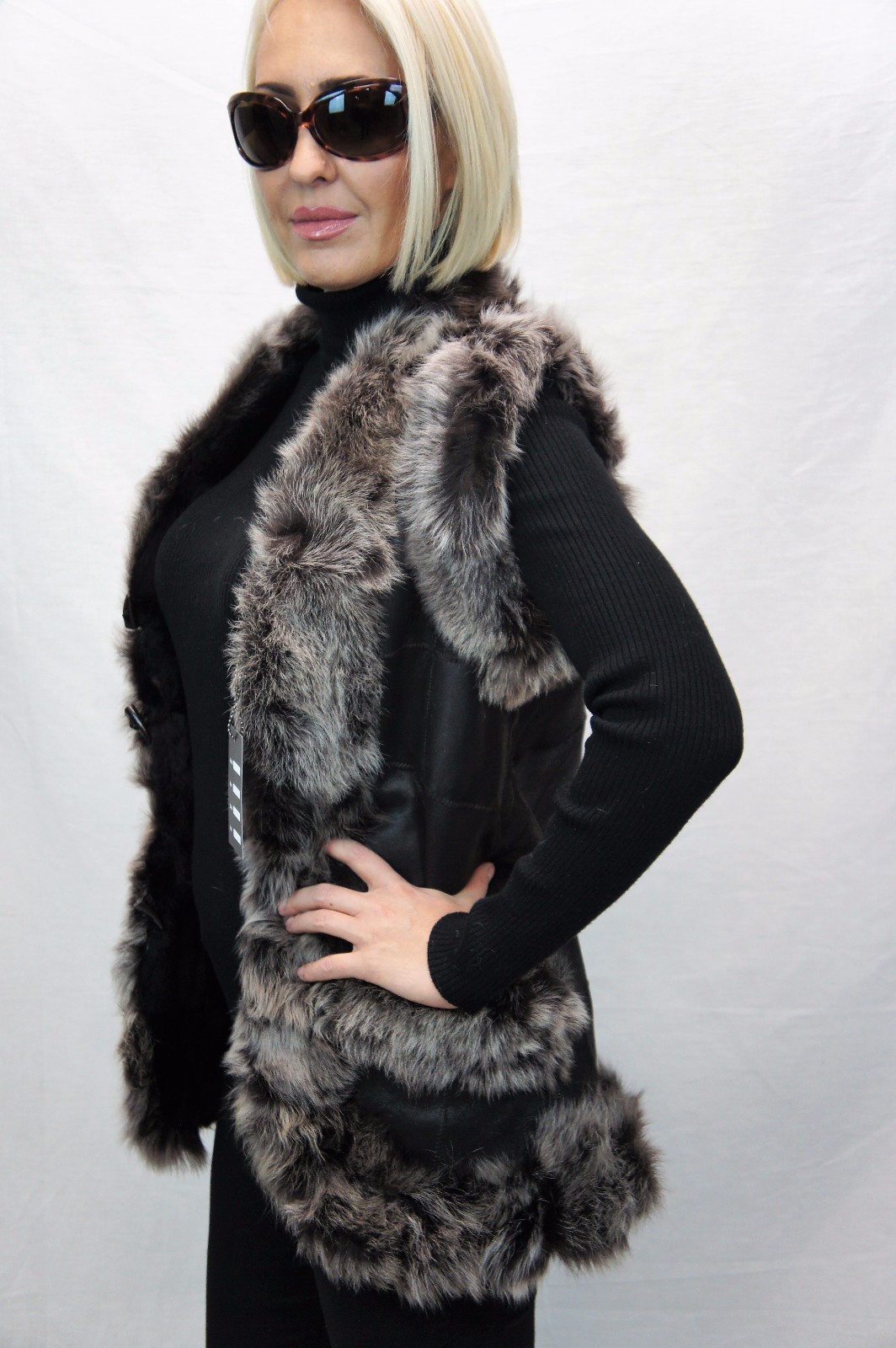 Long Women 100% GENUINE SHEEPSKIN SHEARLING LEATHER Toscana Fur Vest 4 Colors
