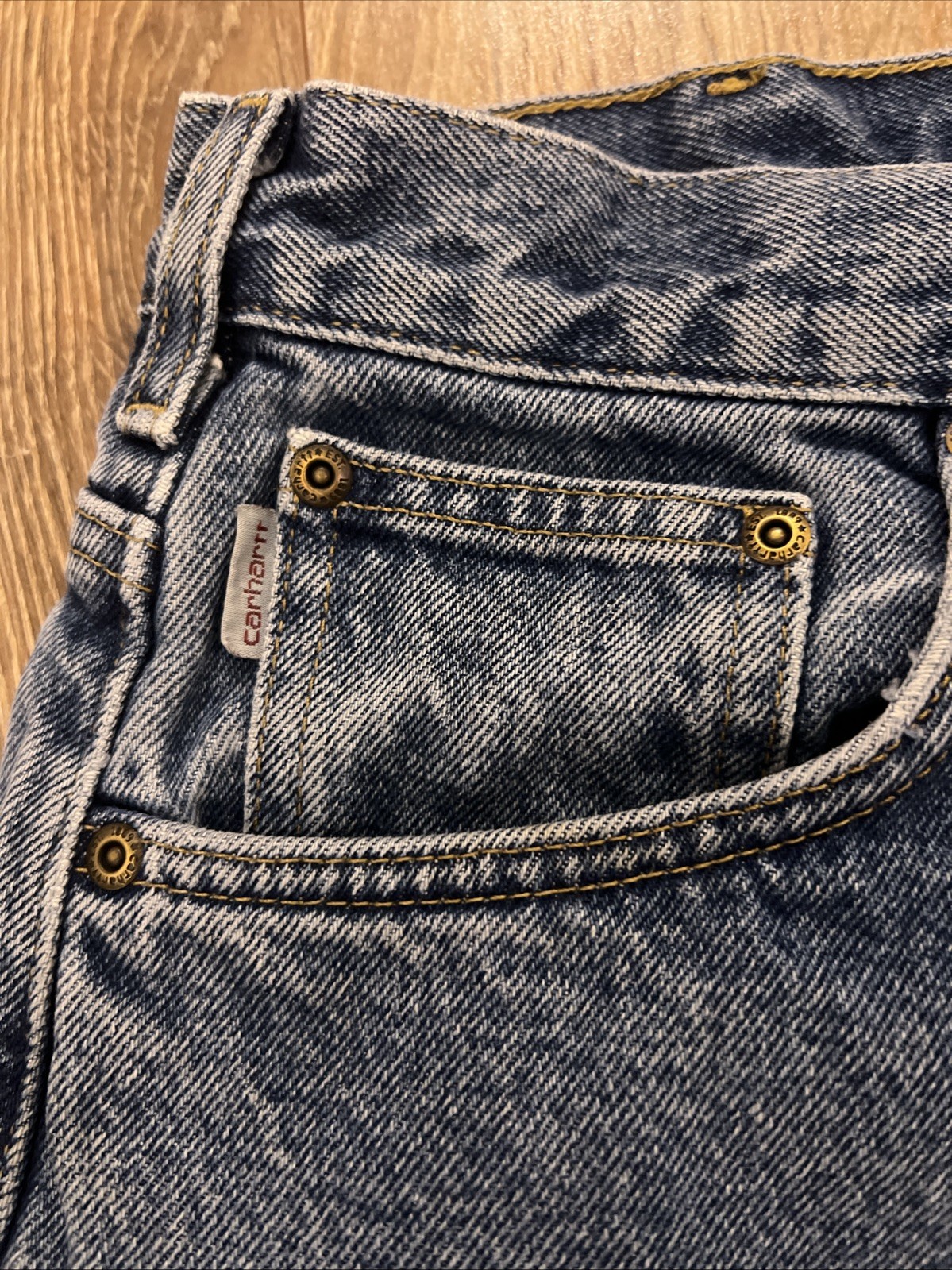 Men’s Soft Comfort Distressed Carhartt Jeans Size 36×30 Relaxed Fit RN# 14806
