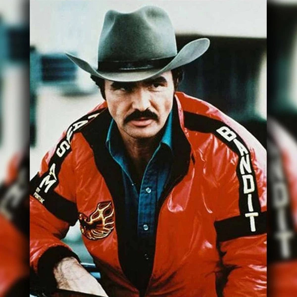 Smokey and the Bandit Men’s Red Burt Reynolds Motorbike Leather Jacket