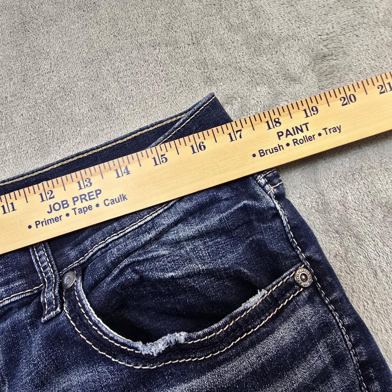 BKE Buckle Jake Straight Leg Jeans Mens 36 Dark Wash Stretch Denim Western Blue