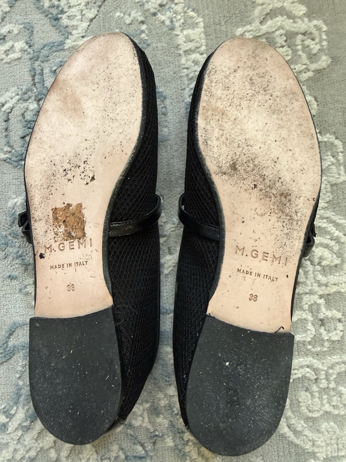 M.Gemi The Amiable Black Mesh And Leather Mary Jane Sz 8