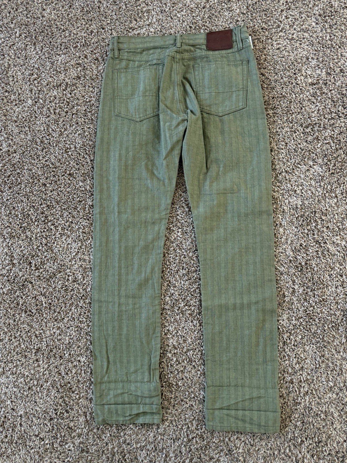 Gustin #198 AMERICAN BEDFORD CORD 5 POCKET GREEN MENS 35 Slim Fit PANTS