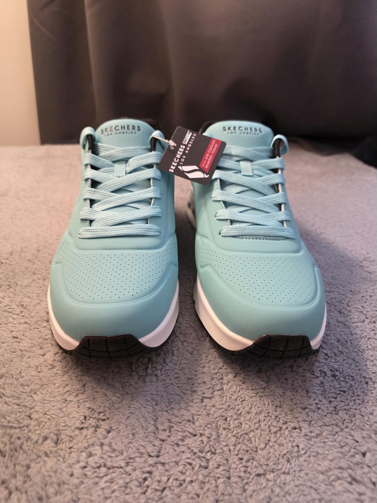 Mens Size 13 Skechers Street NWT Blue Air Cooled Memory Foam Sneakers SN 52458