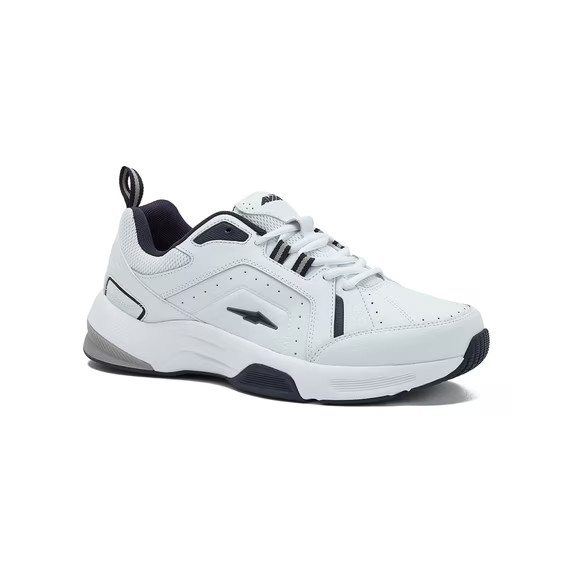 Avia Men’s Quickstep Wide Width Lace Up Walking Shoes NWT White/ Navy Blue