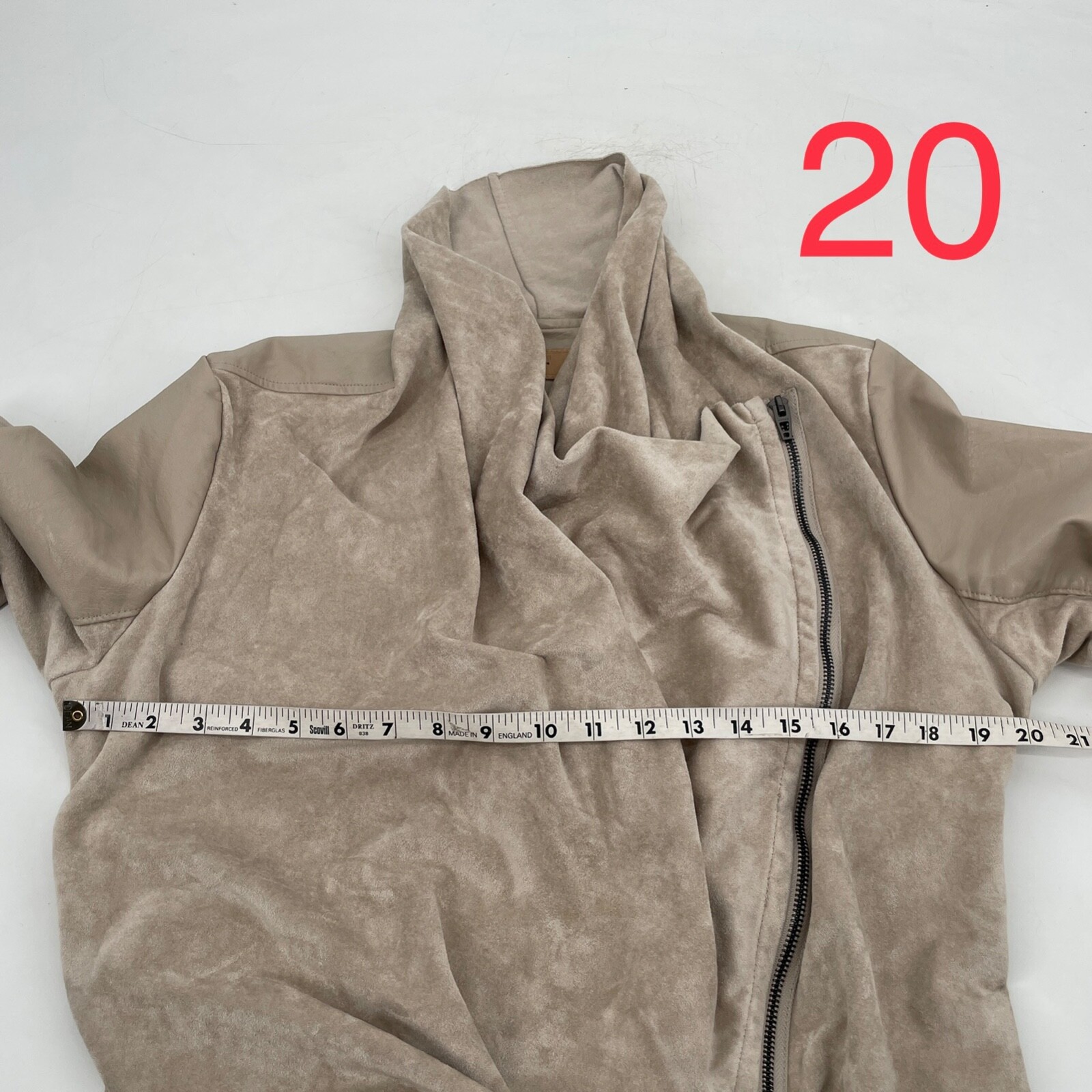 Blank NYC womens Size L Sunny Days Moto Jacket faux suede asymmetrical zip