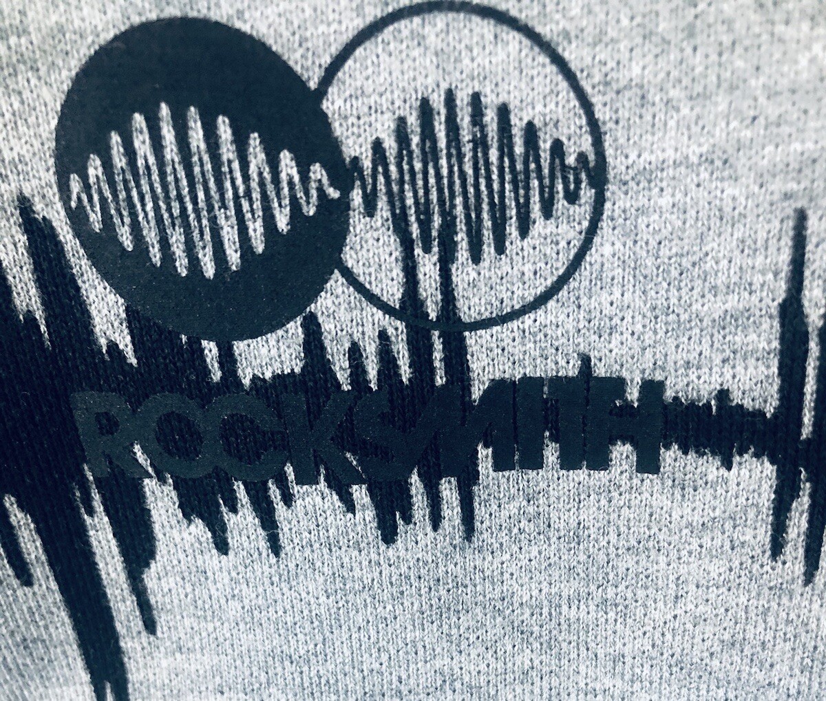 ROCKSMITH Hoodie Size L All Over Sound wave Print 90s Grunge Music Hip Hop