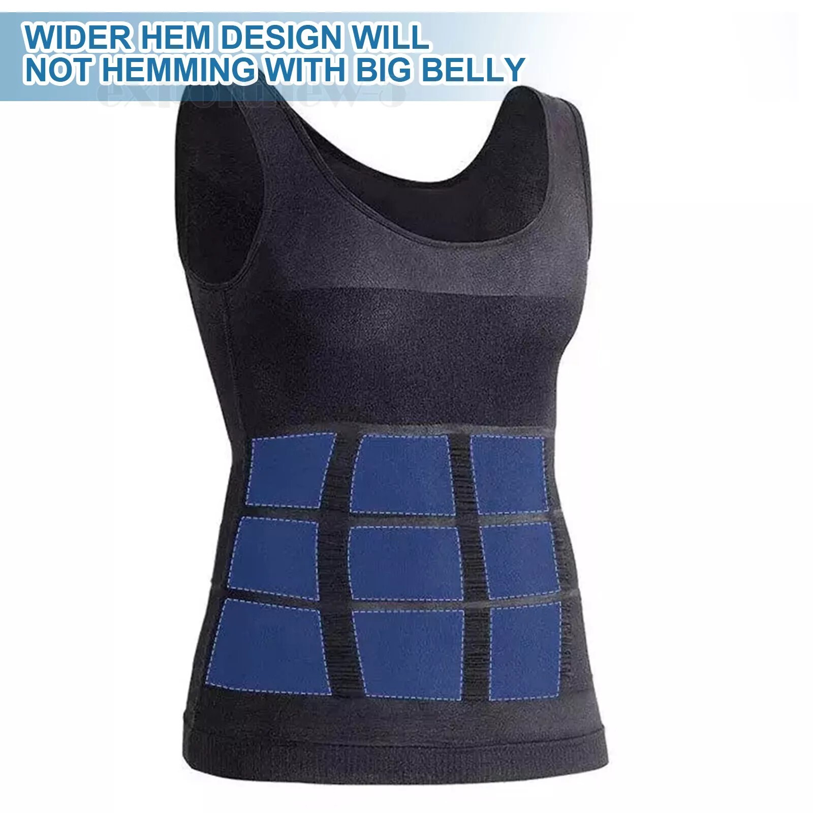 Mens Slimming Body Shaper Tank Top Abdomen Gynomastica Compression Vest Shirt
