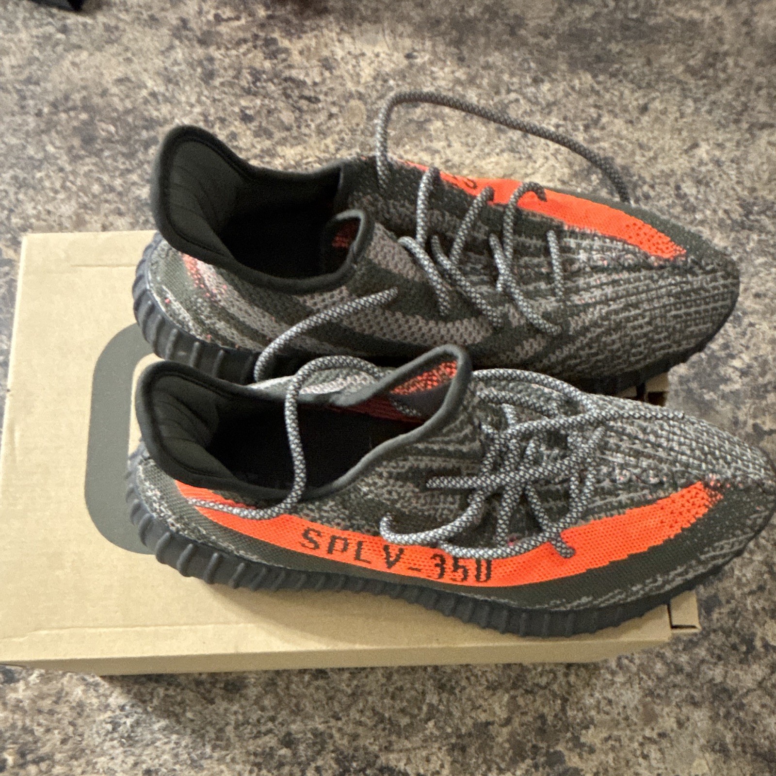adidas Yeezy Boost 350 V2 Carbon Beluga Gray/Orange Low Top Sneakers HQ7045